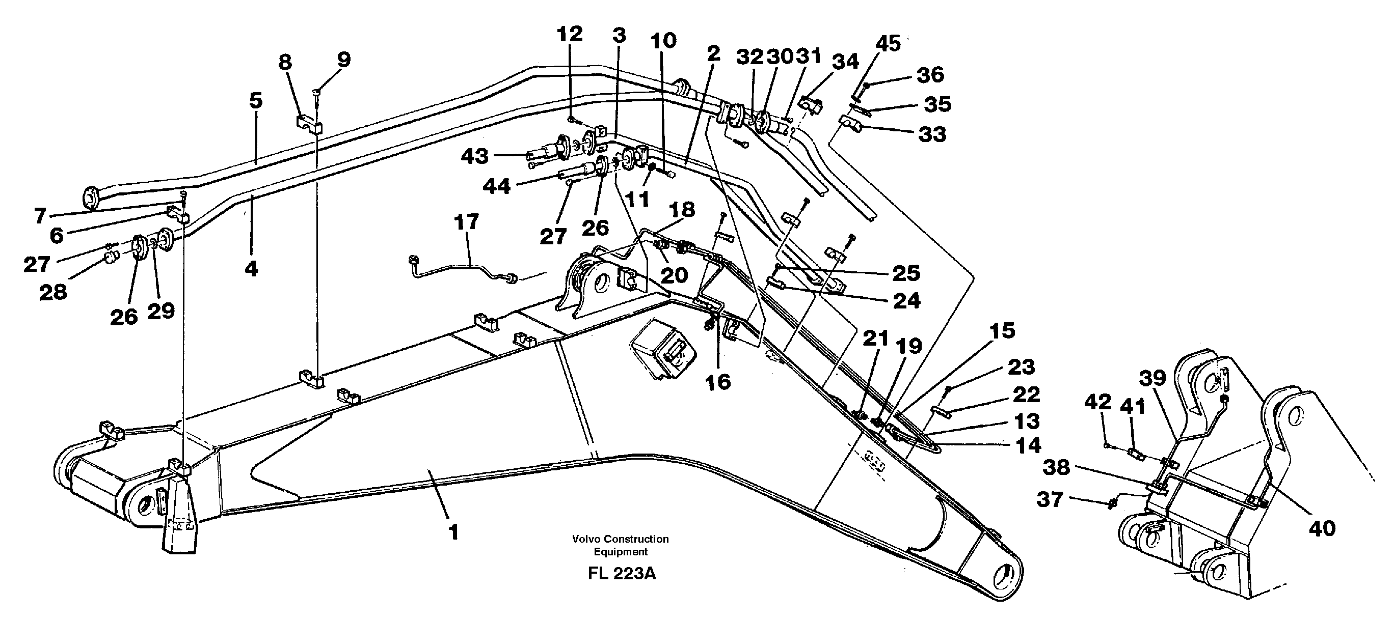 Схема запчастей Volvo EC450 - 24170 Tubes, assembly, backhoe boom 6.65 m EC450 ?KERMAN ?KERMAN EC450 SER NO - 1781