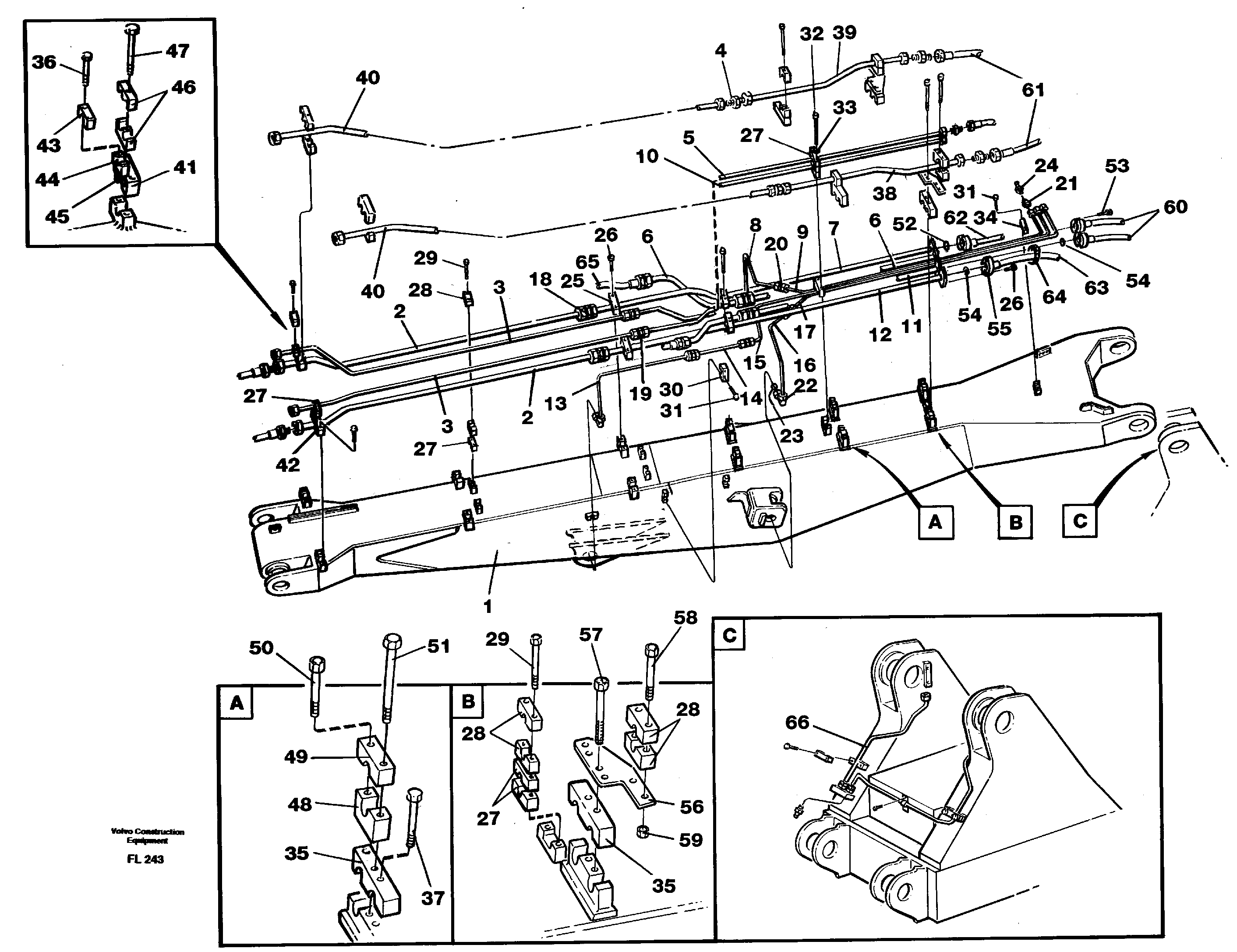 Схема запчастей Volvo EC450 - 25307 Tubes, assembly, handling boom 7.0m EC450 ?KERMAN ?KERMAN EC450 SER NO - 1781