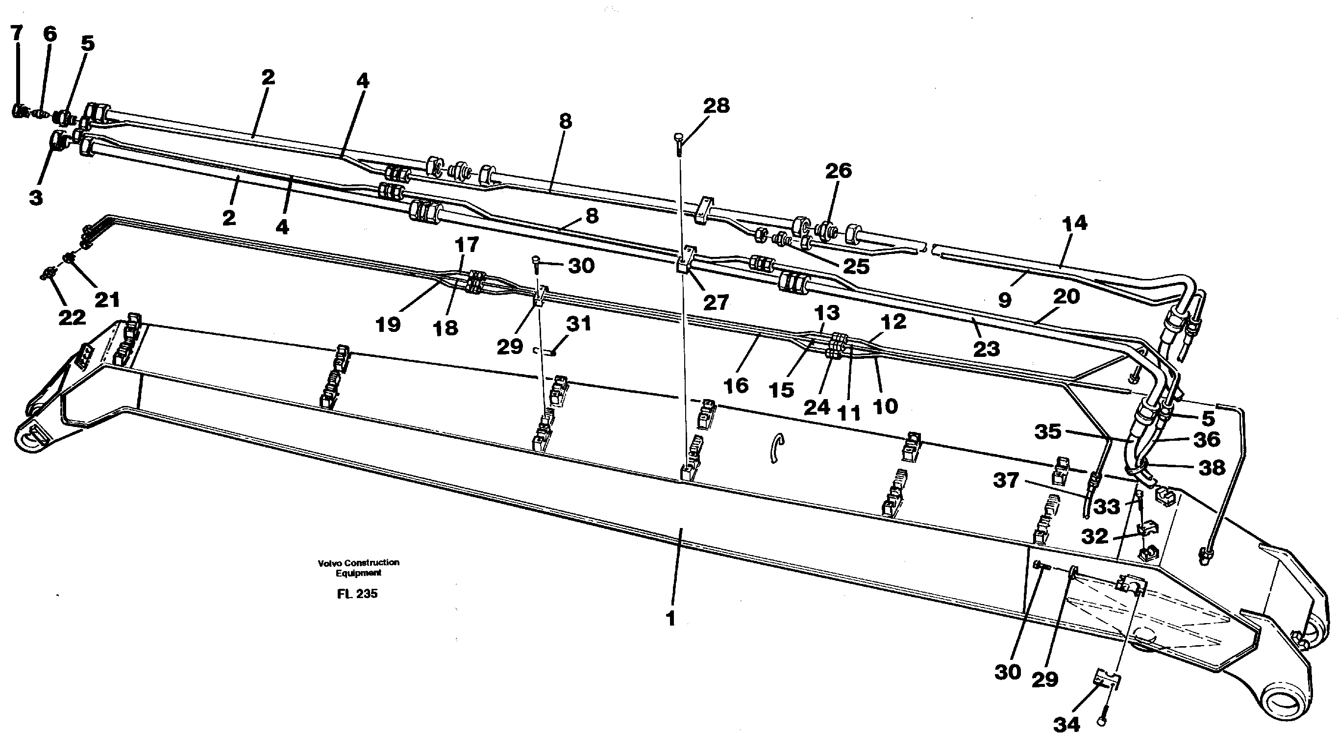 Схема запчастей Volvo EC450 - 35840 Tubes, assembly, handling dipper arm 6.5m EC450 ?KERMAN ?KERMAN EC450 SER NO - 1781