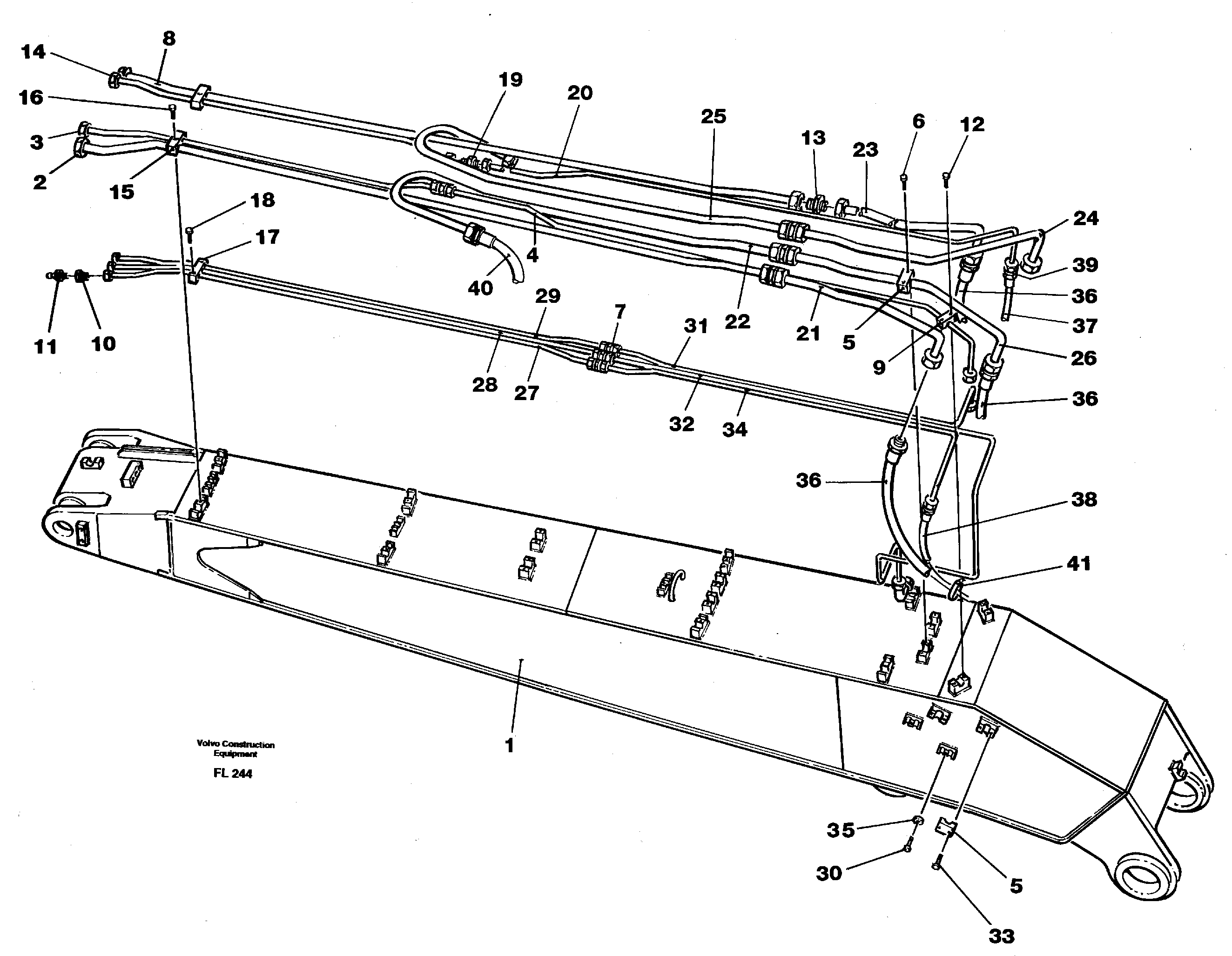 Схема запчастей Volvo EC450 - 35844 Tubes, assembly, handling dipper arm 4.37m EC450 ?KERMAN ?KERMAN EC450 SER NO - 1781