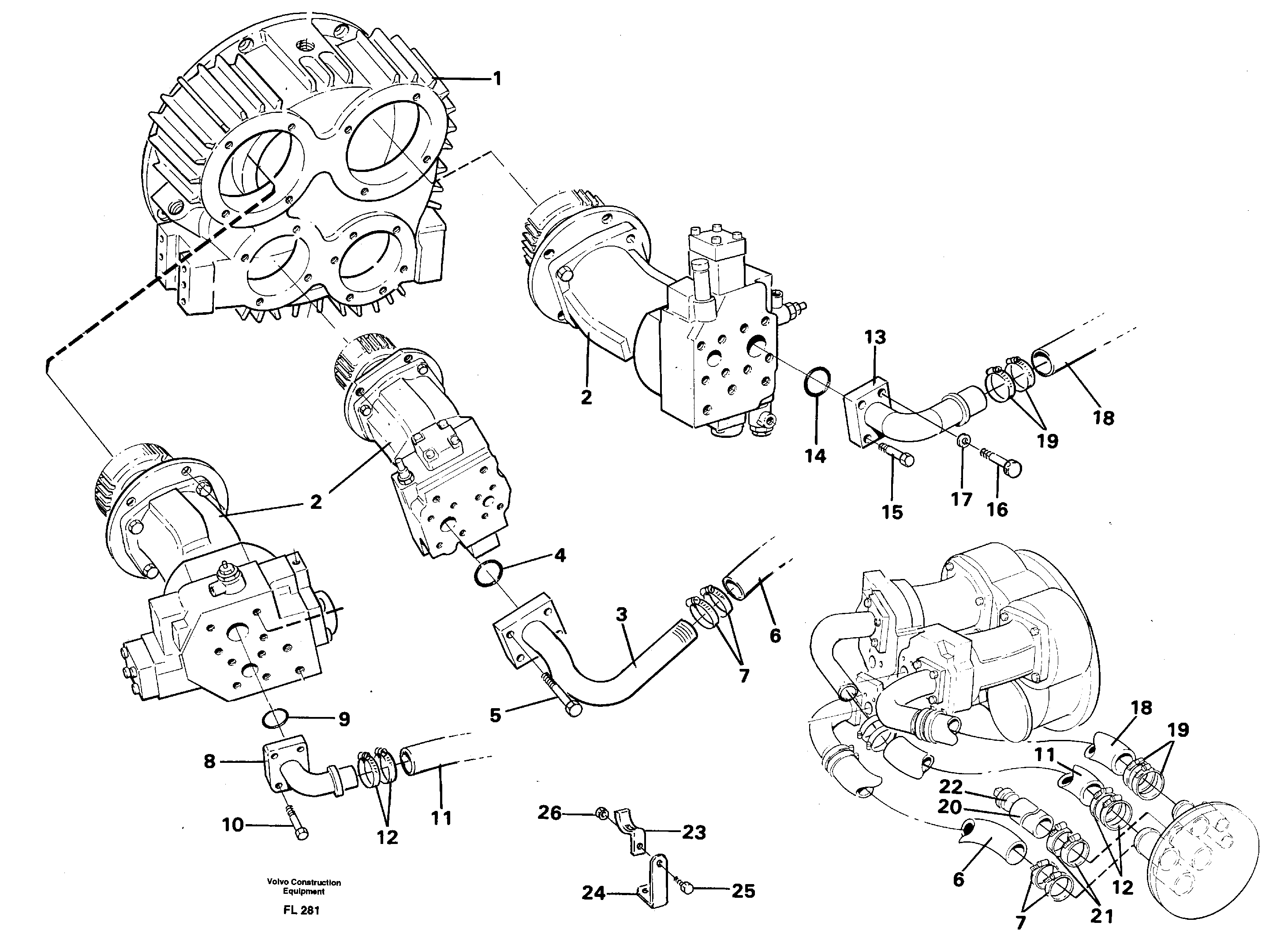 Схема запчастей Volvo EC450 - 68279 Hydraulic system suction lines EC450 ?KERMAN ?KERMAN EC450 SER NO - 1781