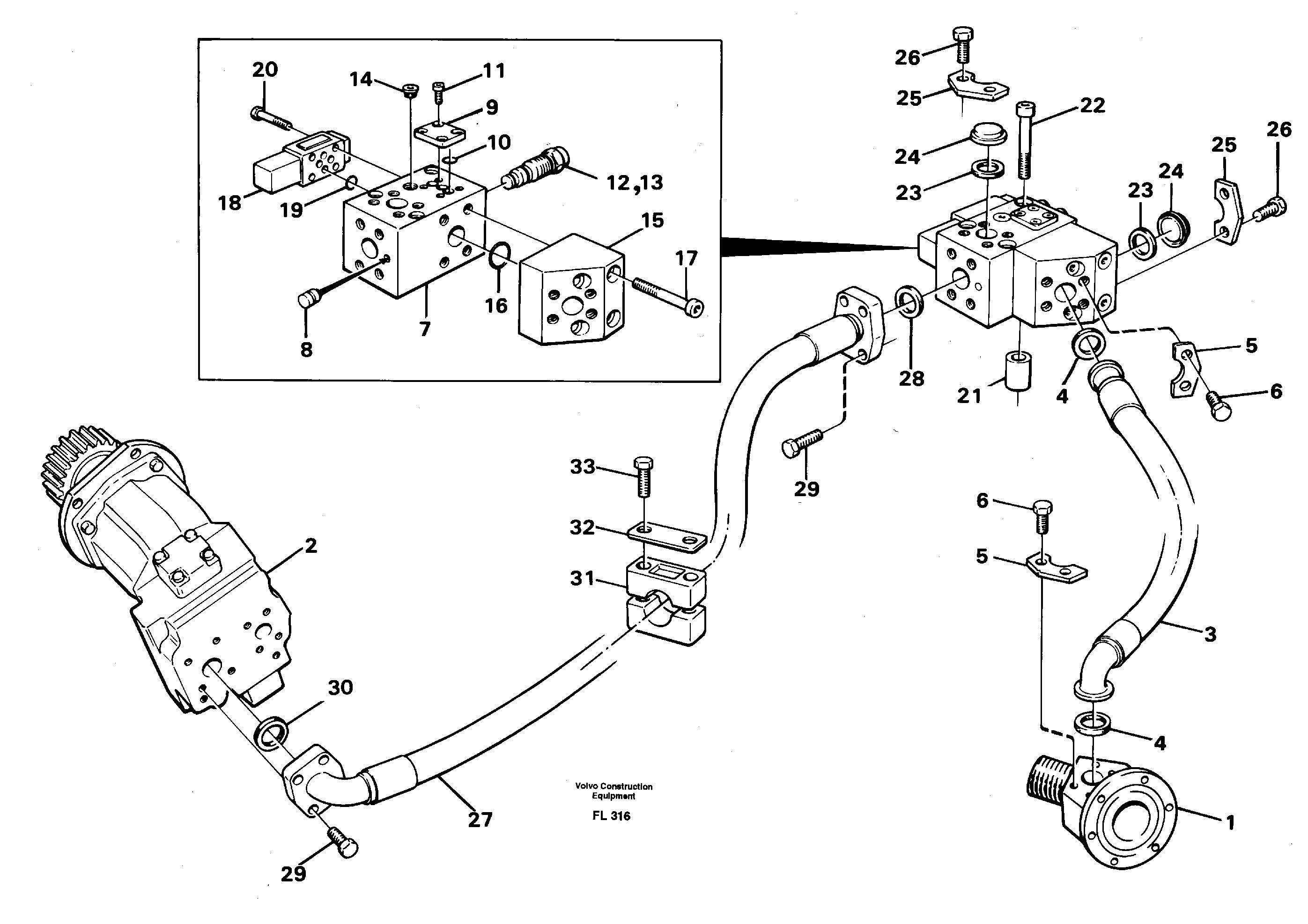 Схема запчастей Volvo EC450 - 85646 Hydraulic system, Feeed line P4 EC450 ?KERMAN ?KERMAN EC450 SER NO - 1781