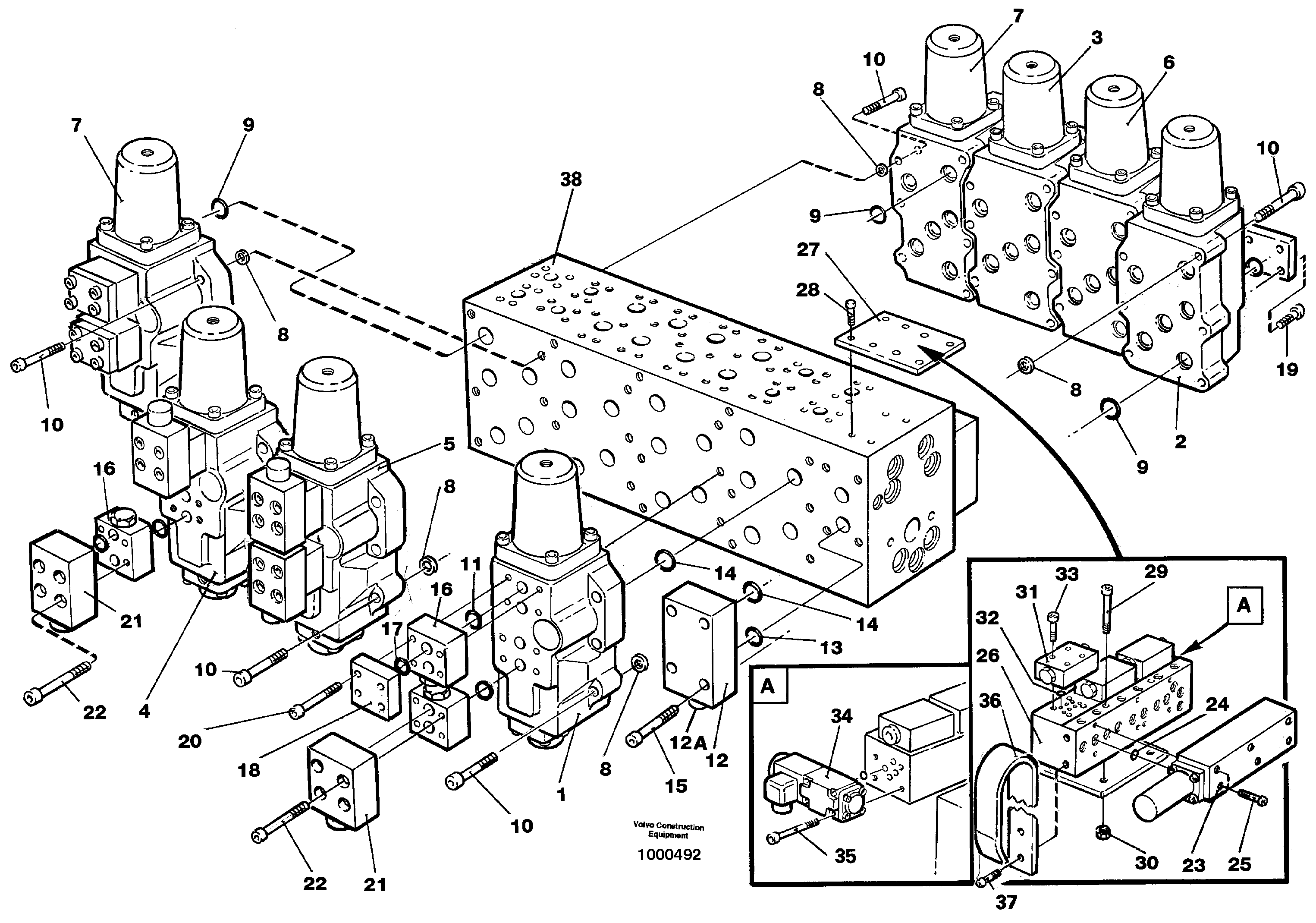 Схема запчастей Volvo EC450 - 4412 Main valve assembly, valves EC450 ?KERMAN ?KERMAN EC450 SER NO - 1781