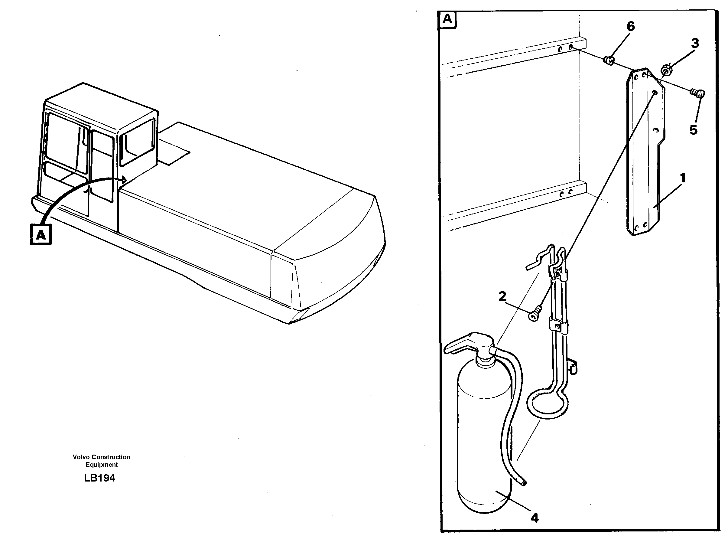 Схема запчастей Volvo EC450 - 42727 Fire extinguisher EC450 SER NO 1782-1909