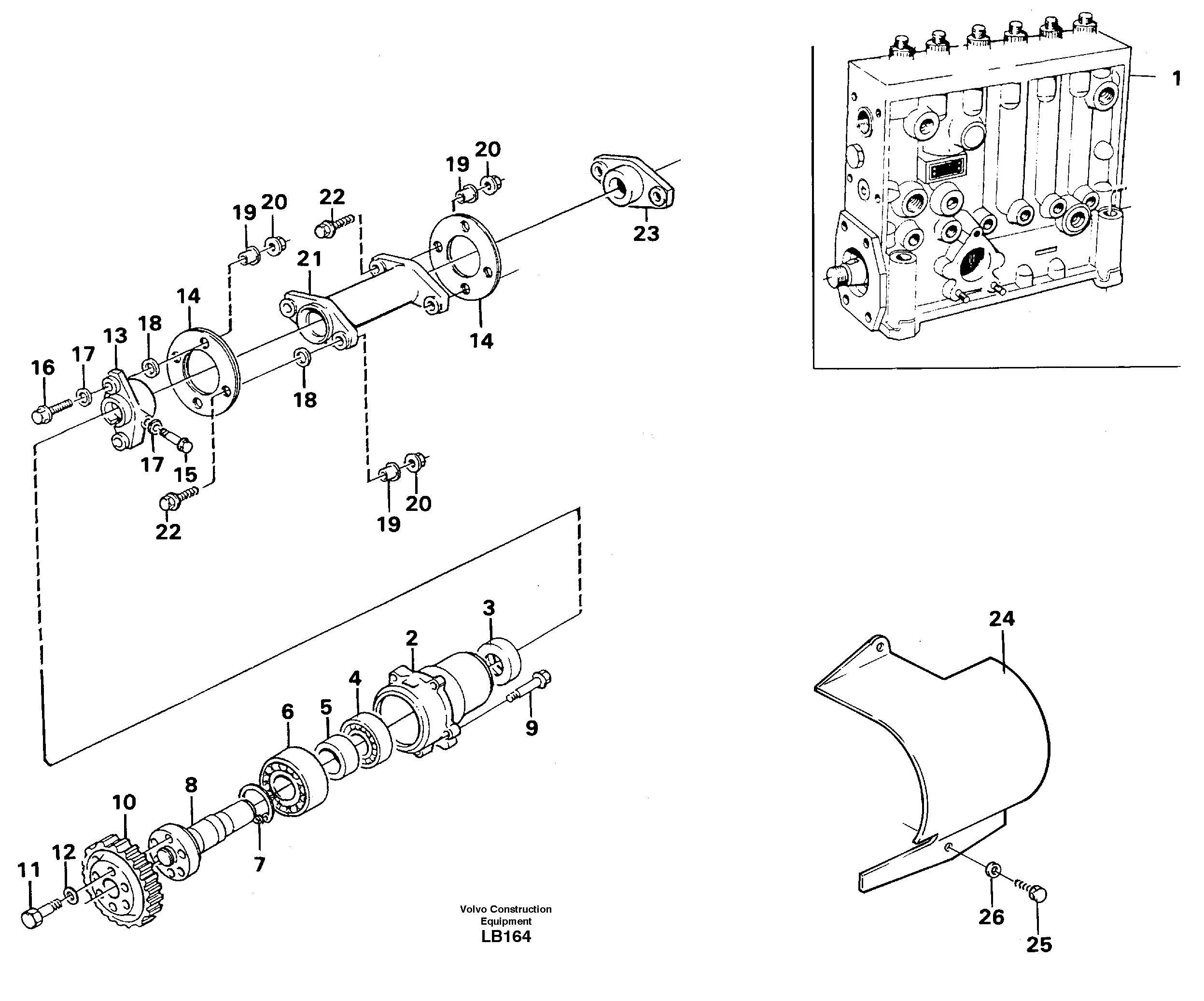 Схема запчастей Volvo EC450 - 23975 Injection pump with drive EC450 SER NO 1782-1909
