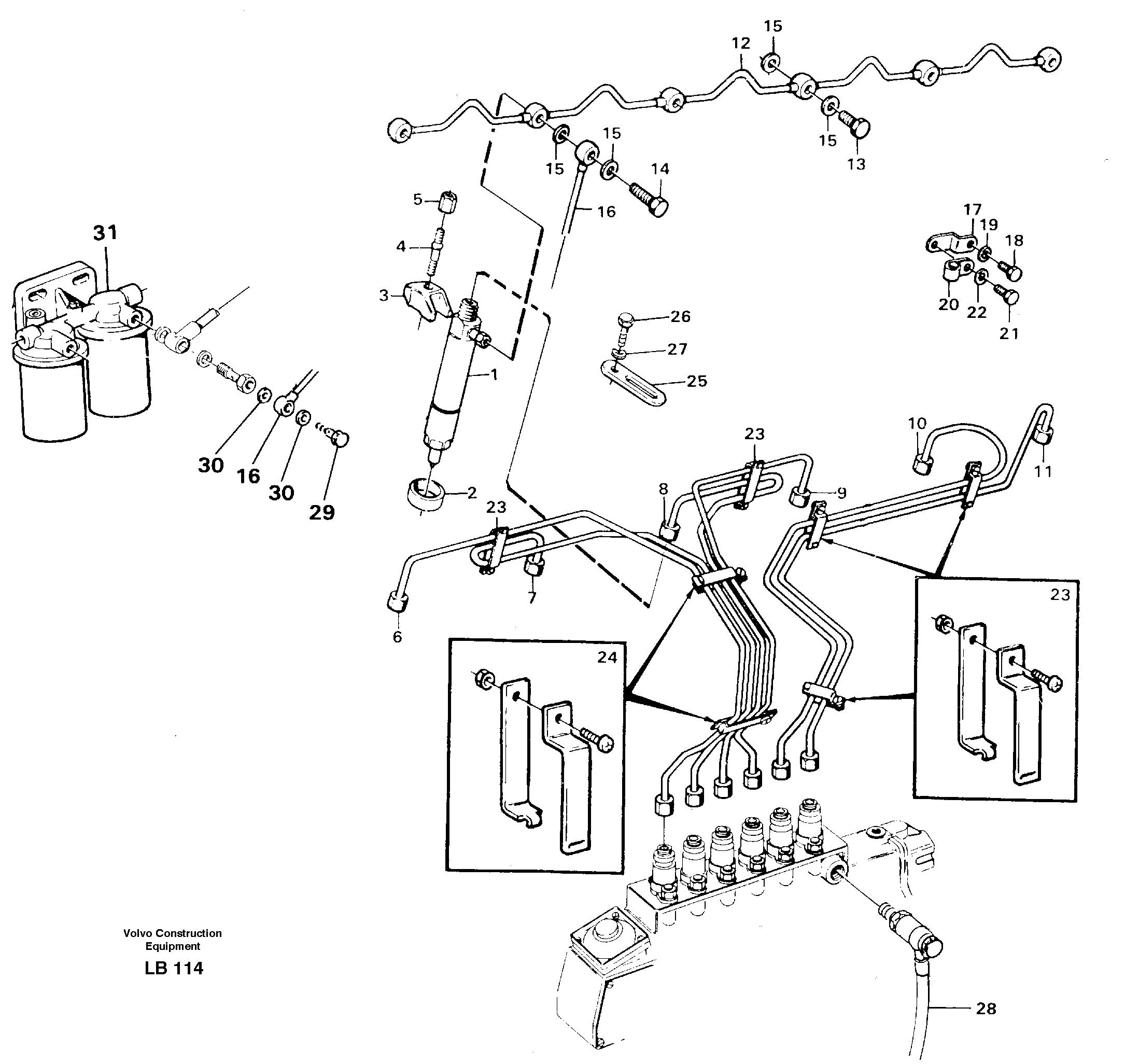 Схема запчастей Volvo EC450 - 76786 Fuel pipes: injector EC450 SER NO 1782-1909