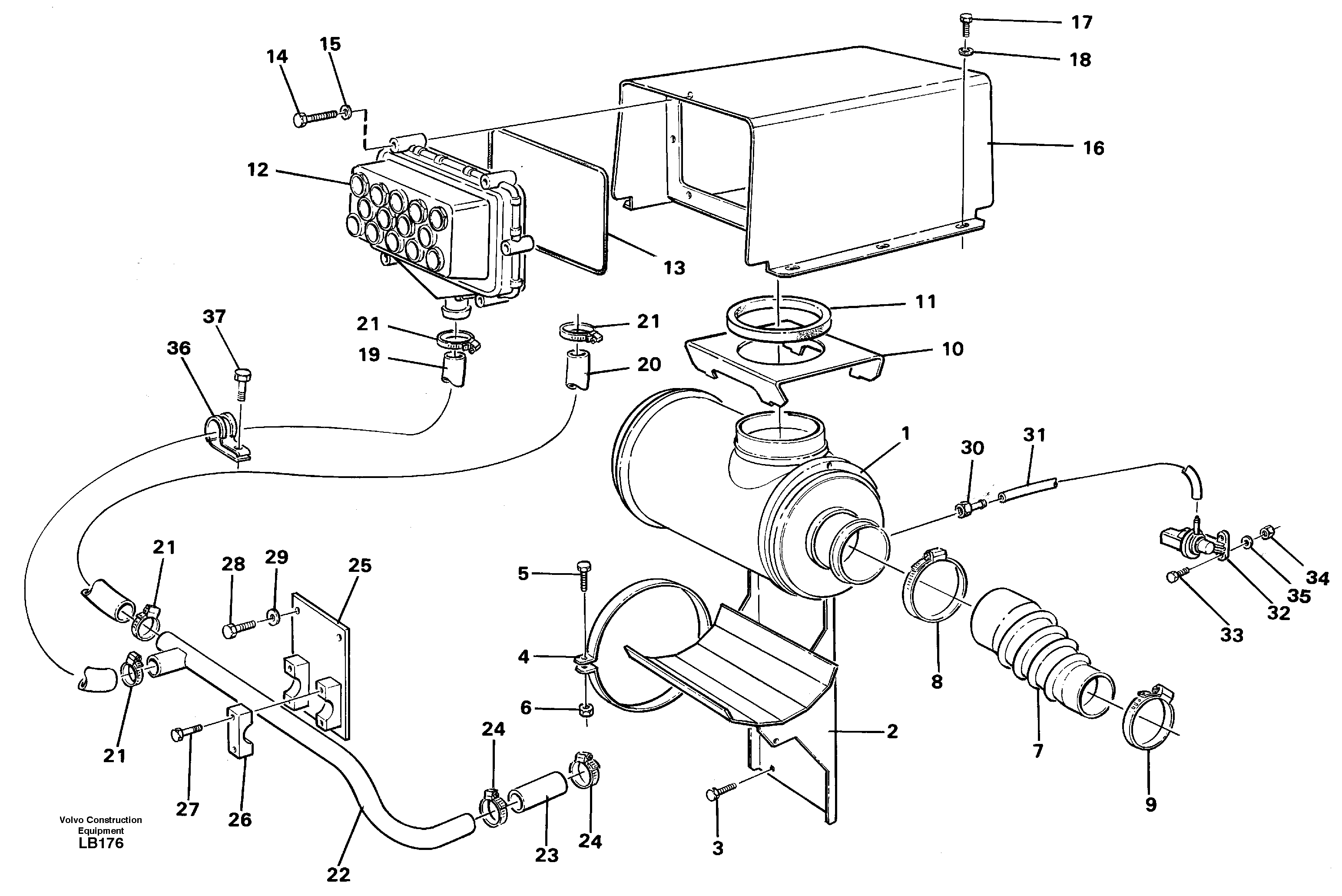 Схема запчастей Volvo EC450 - 84009 Система впуска EC450 SER NO 1782-1909