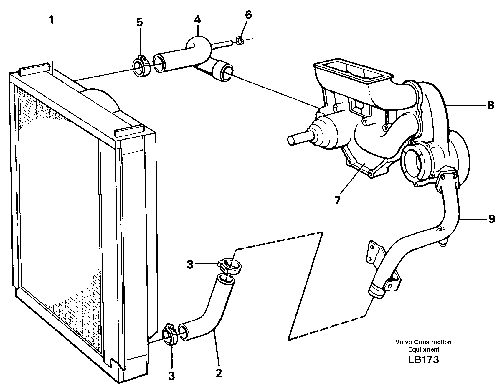 Схема запчастей Volvo EC450 - 40842 Система охлаждения EC450 SER NO 1782-1909