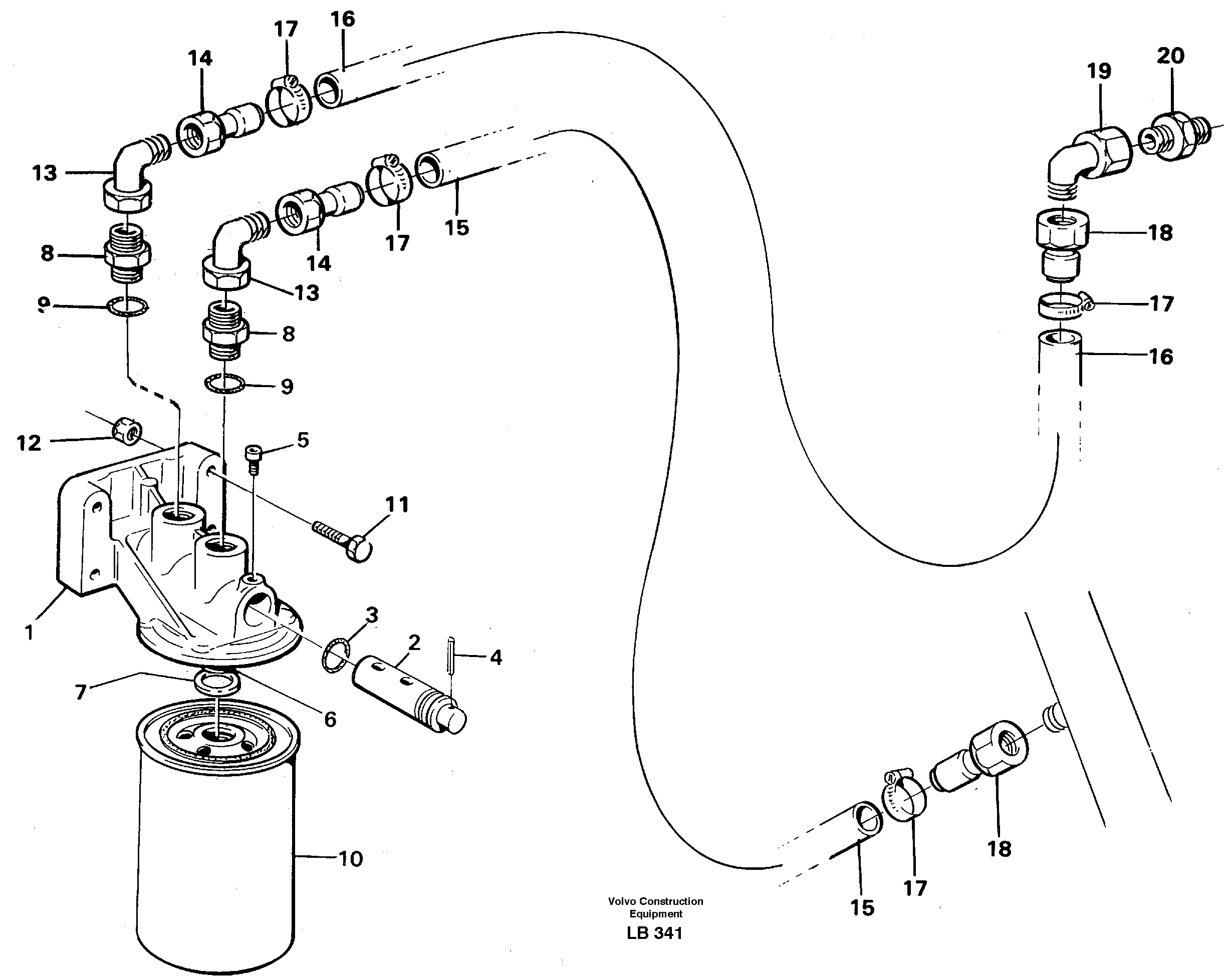 Схема запчастей Volvo EC450 - 43004 Coolant filter EC450 SER NO 1782-1909