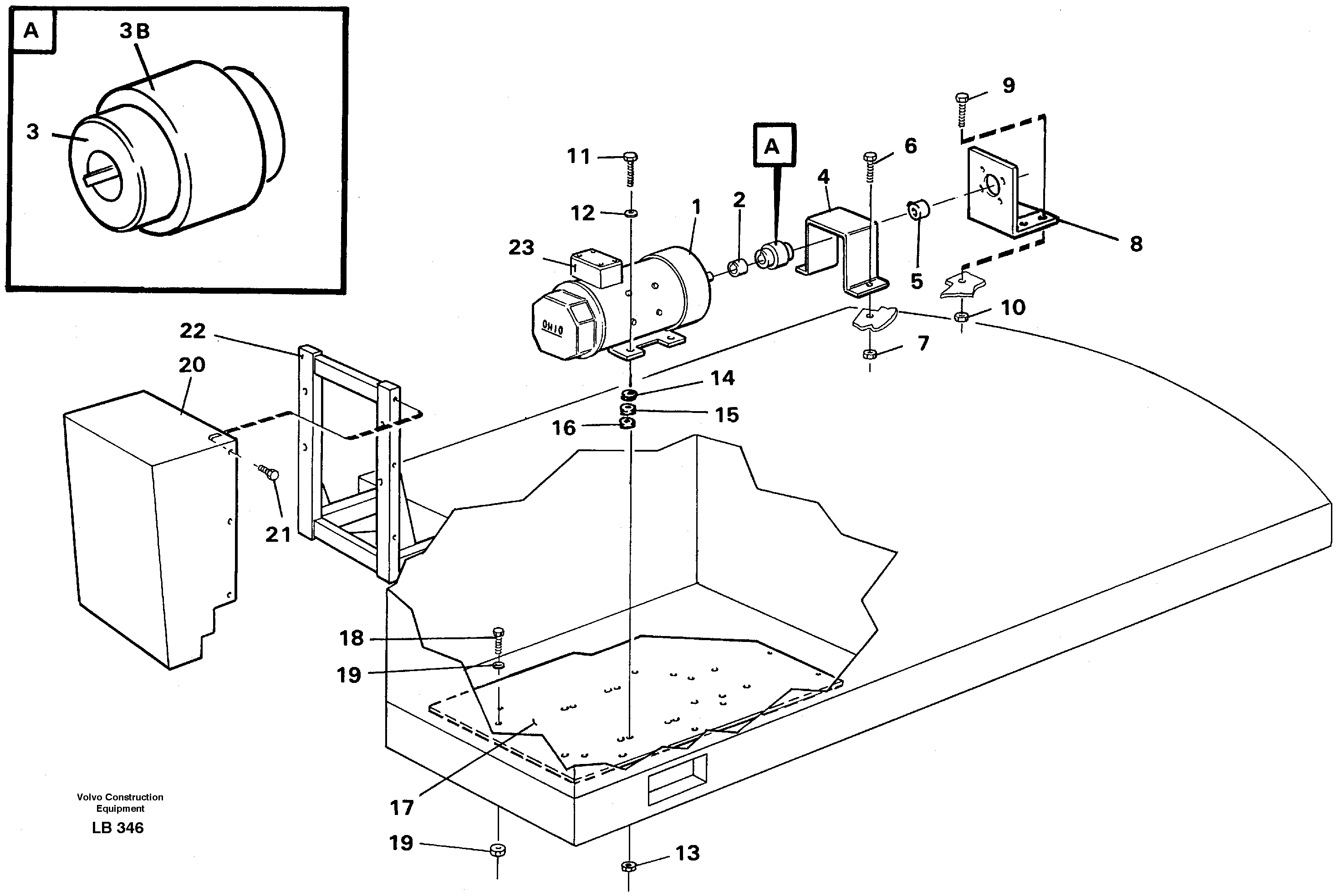 Схема запчастей Volvo EC450 - 43022 Magnet equipment Ohio, alternator anchorage EC450 SER NO 1782-1909