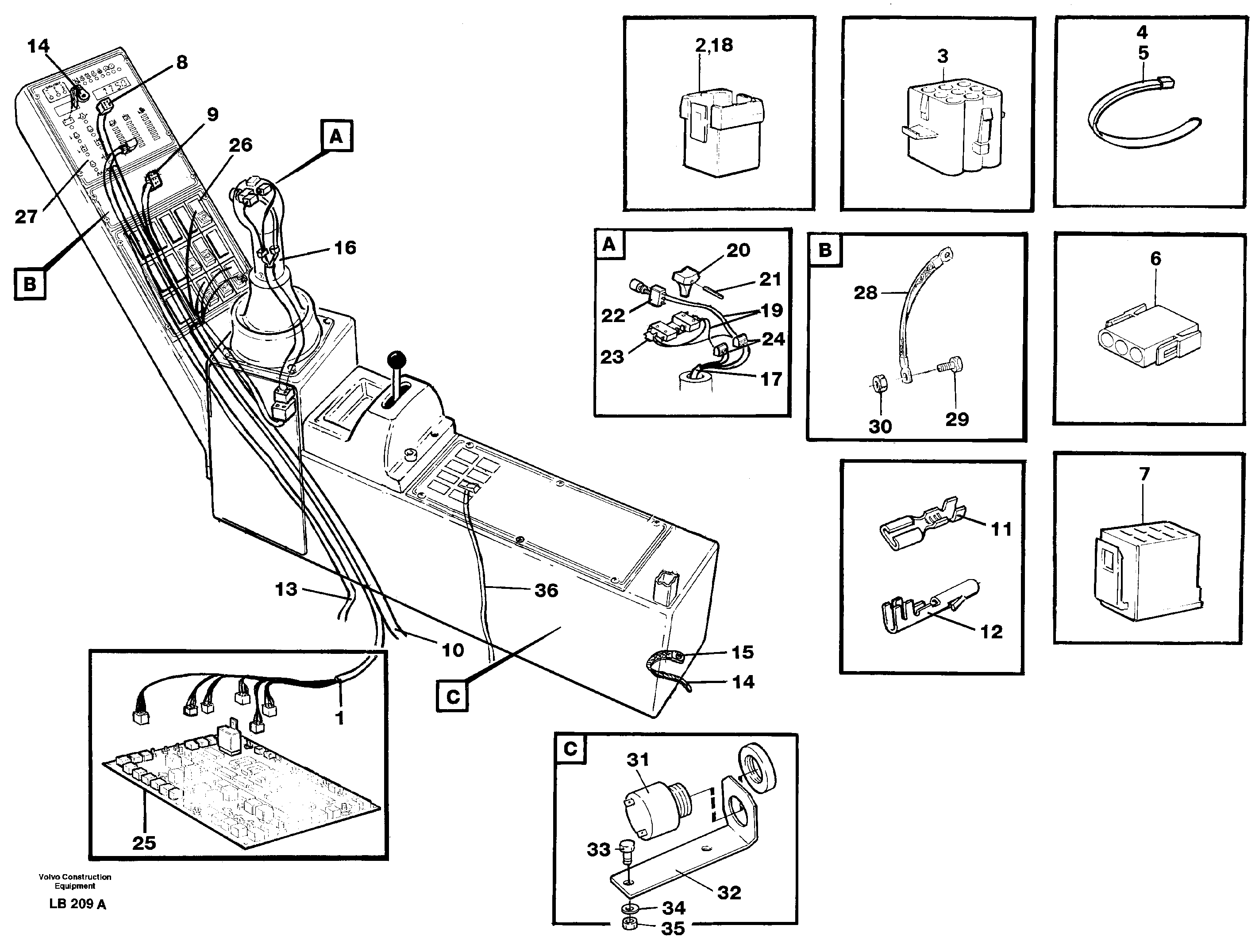 Схема запчастей Volvo EC450 - 54052 Cable harness, side panel, right EC450 SER NO 1782-1909