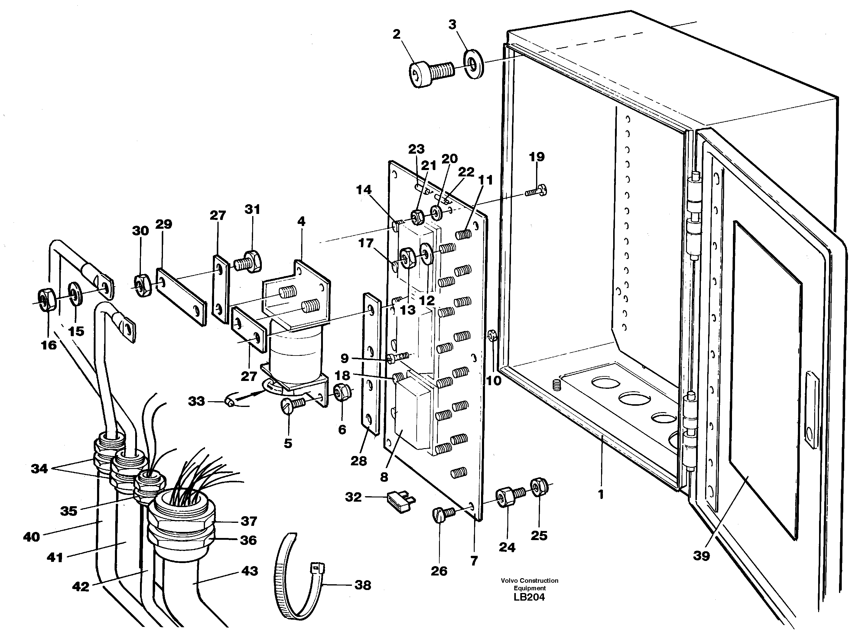 Схема запчастей Volvo EC450 - 23989 Main fuse box EC450 SER NO 1782-1909