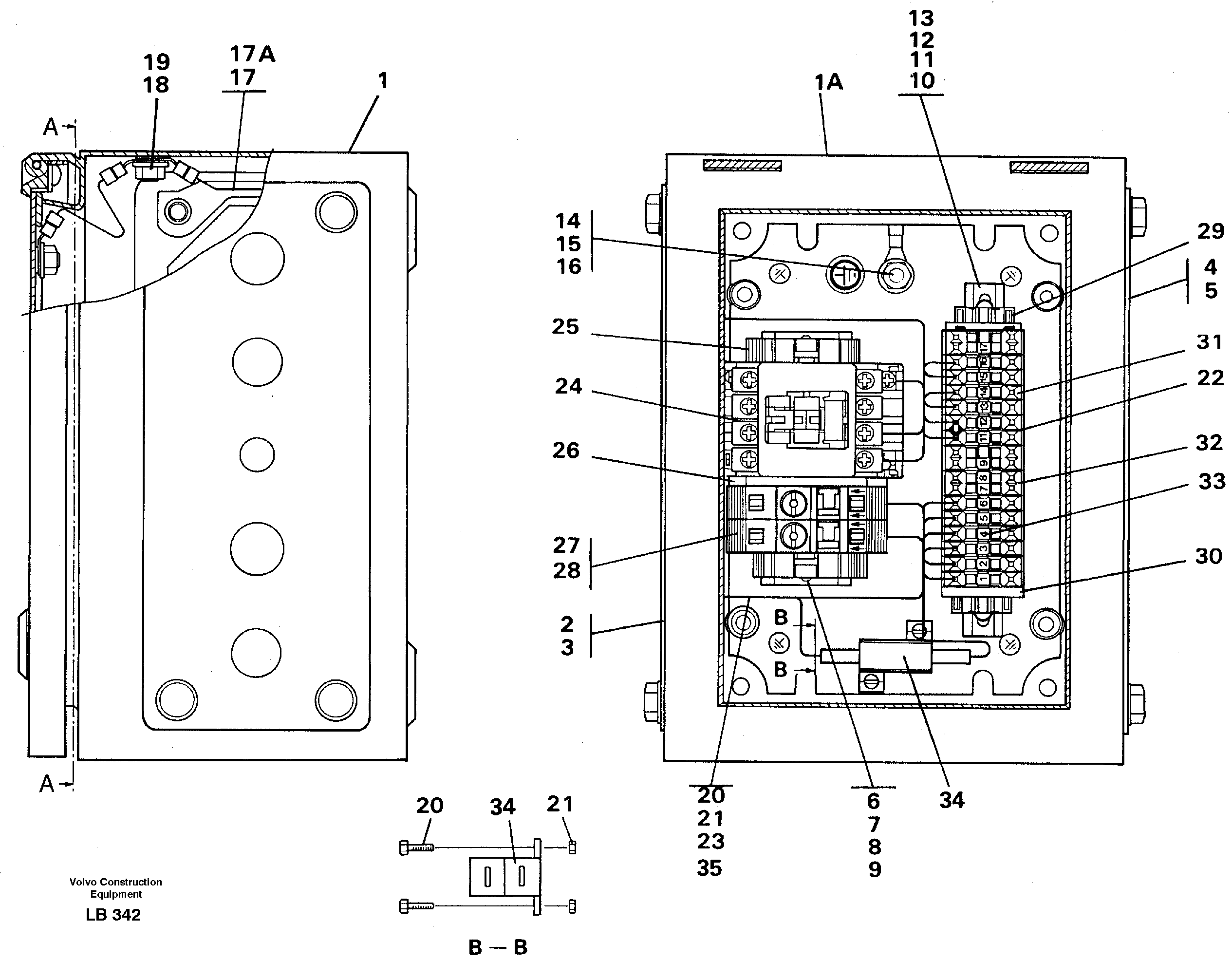 Схема запчастей Volvo EC450 - 81333 Magnet equipment Ohio, Electrical distribution unit EC450 SER NO 1782-1909