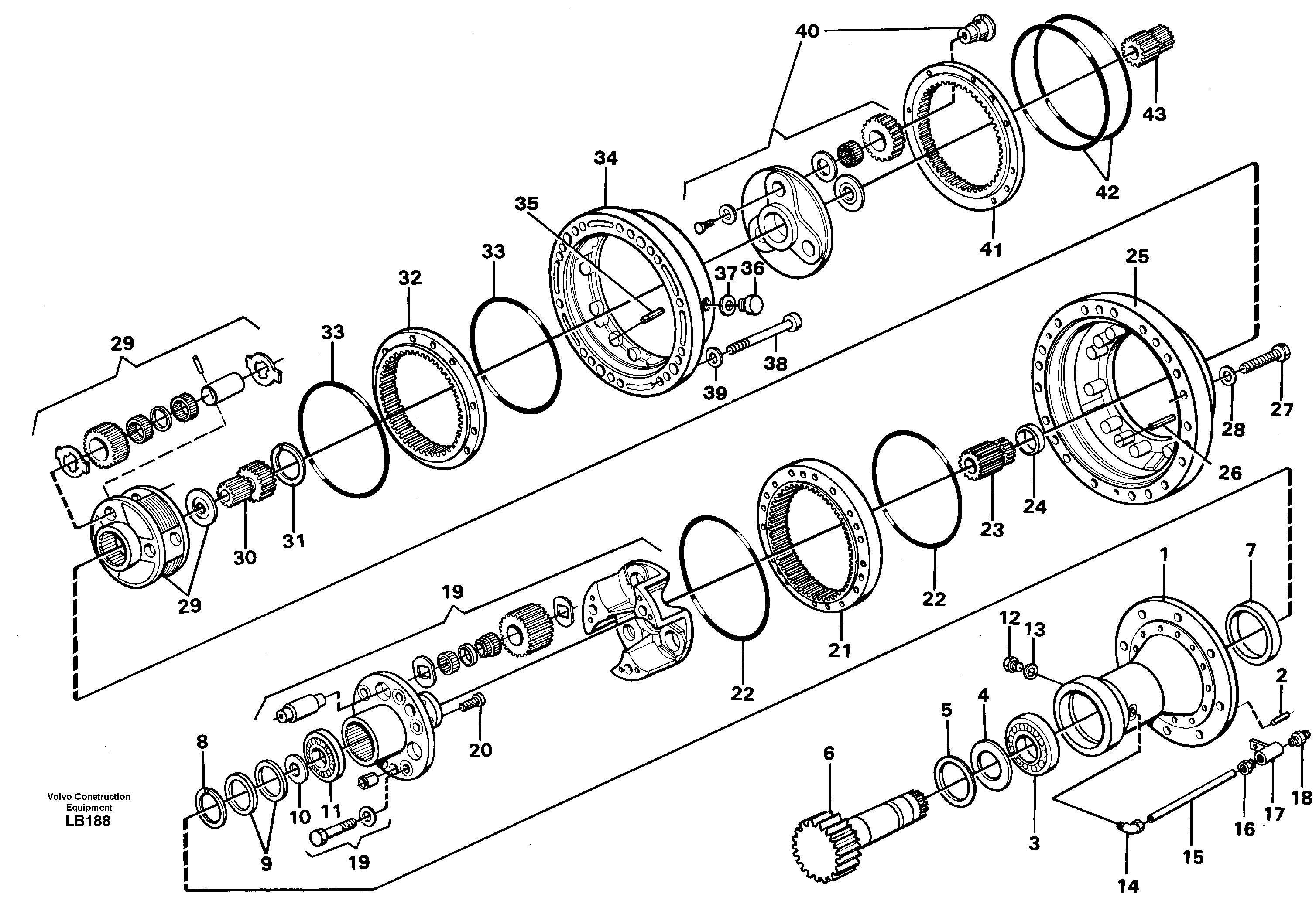 Схема запчастей Volvo EC450 - 23991 Swing gearbox EC450 SER NO 1782-1909