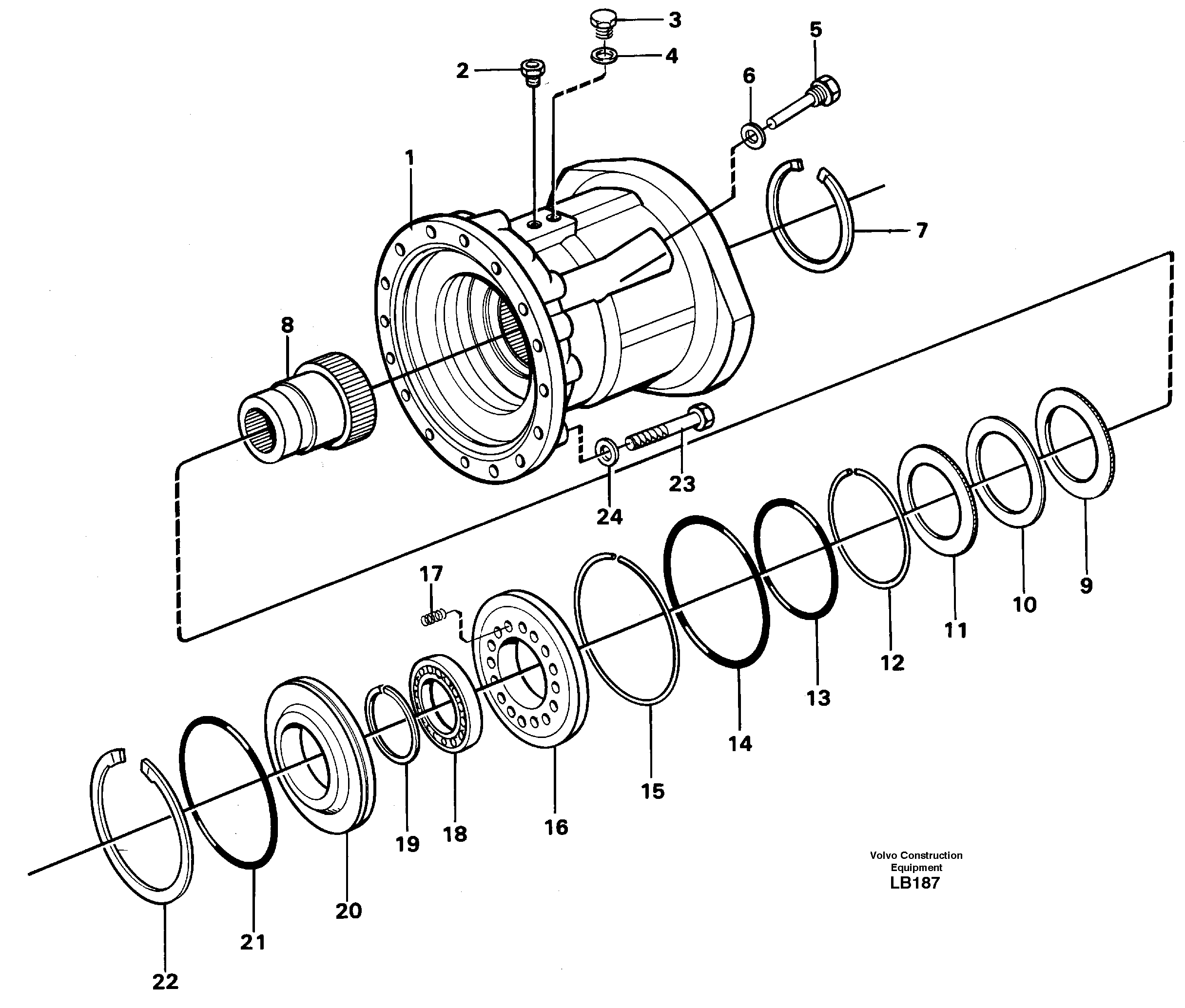 Схема запчастей Volvo EC450 - 33366 Multi-disc brake EC450 SER NO 1782-1909