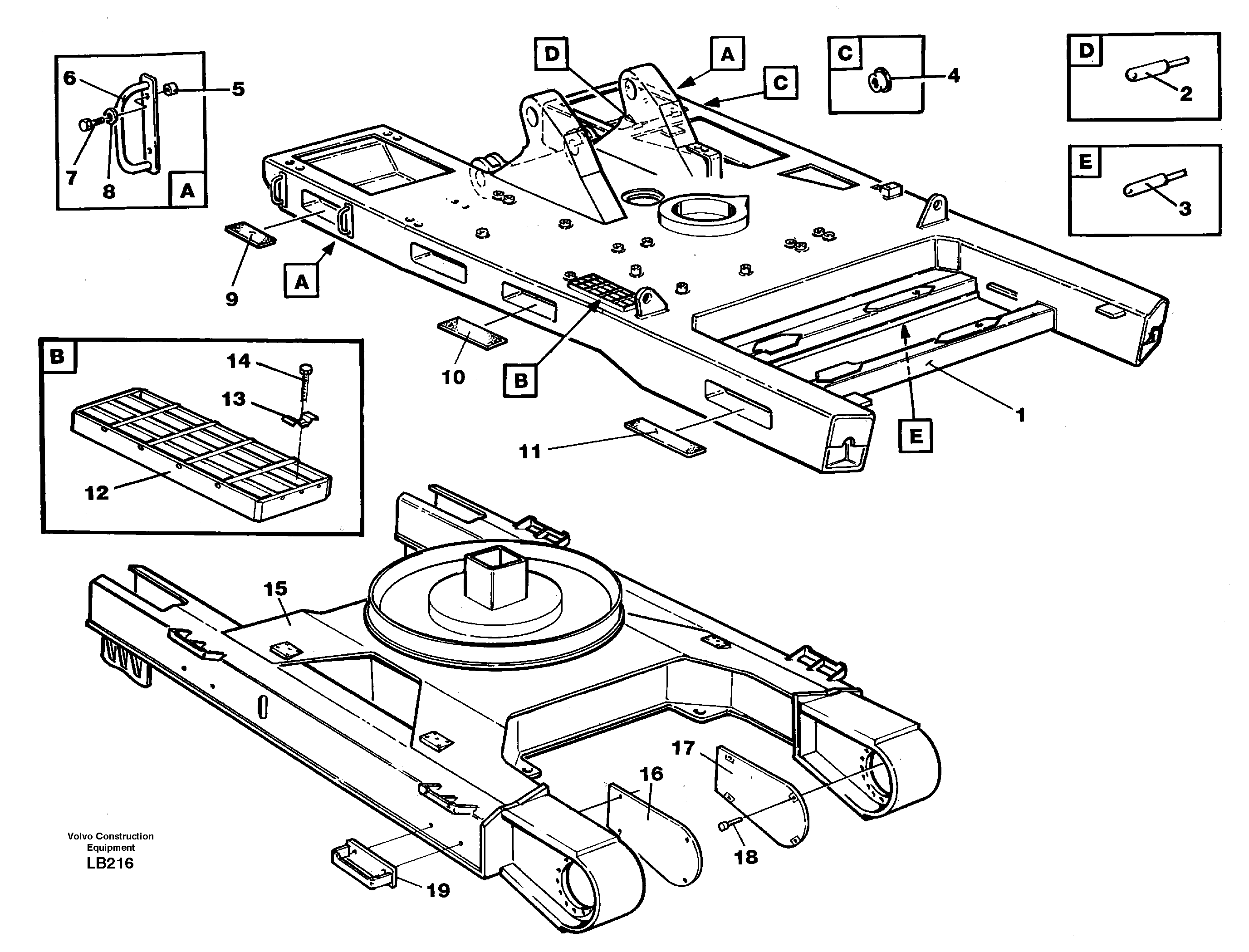 Схема запчастей Volvo EC450 - 71870 Undercarriage, platform EC450 SER NO 1782-1909