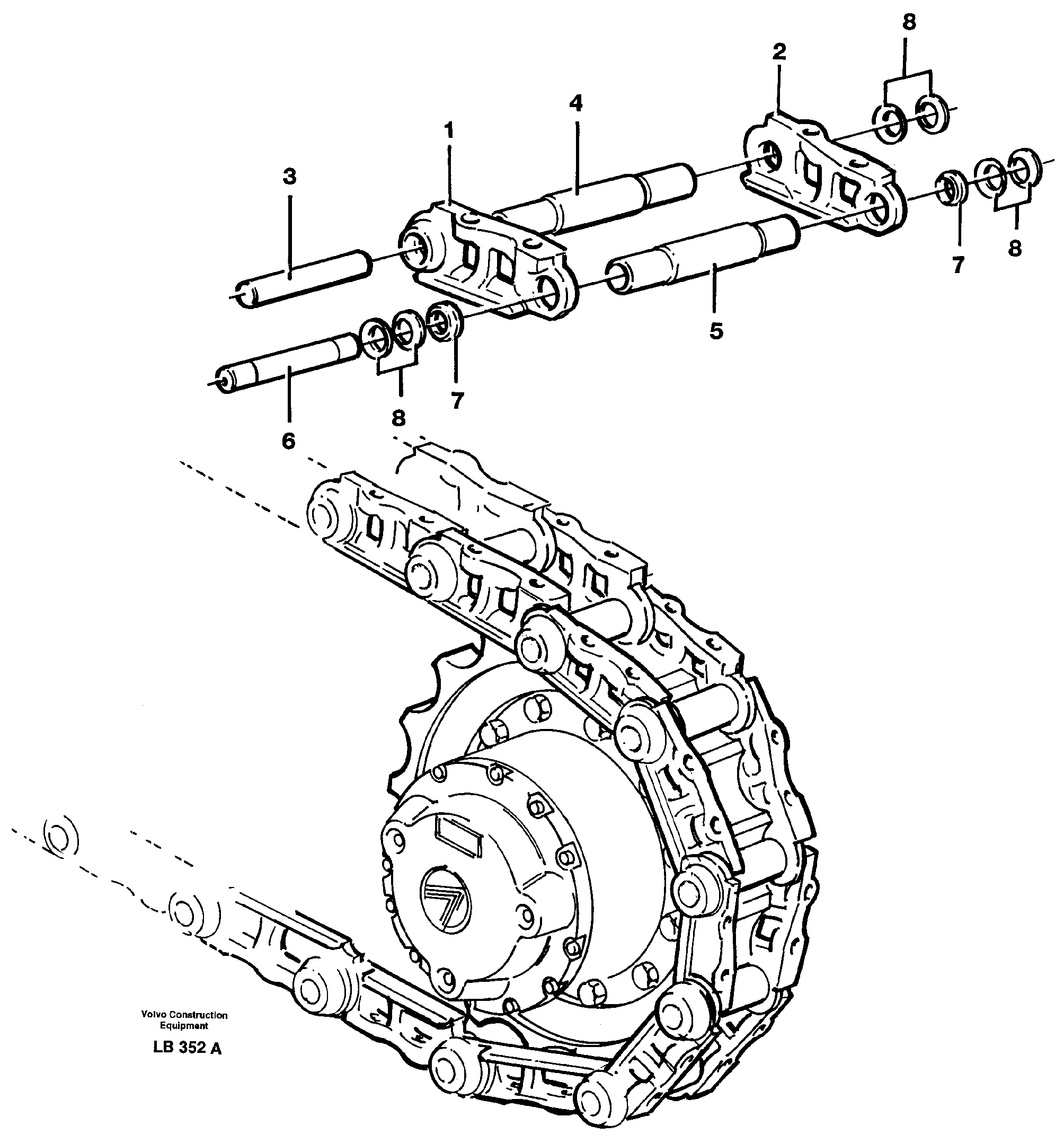 Схема запчастей Volvo EC450 - 33632 Гусеничная цепь EC450 SER NO 1782-1909