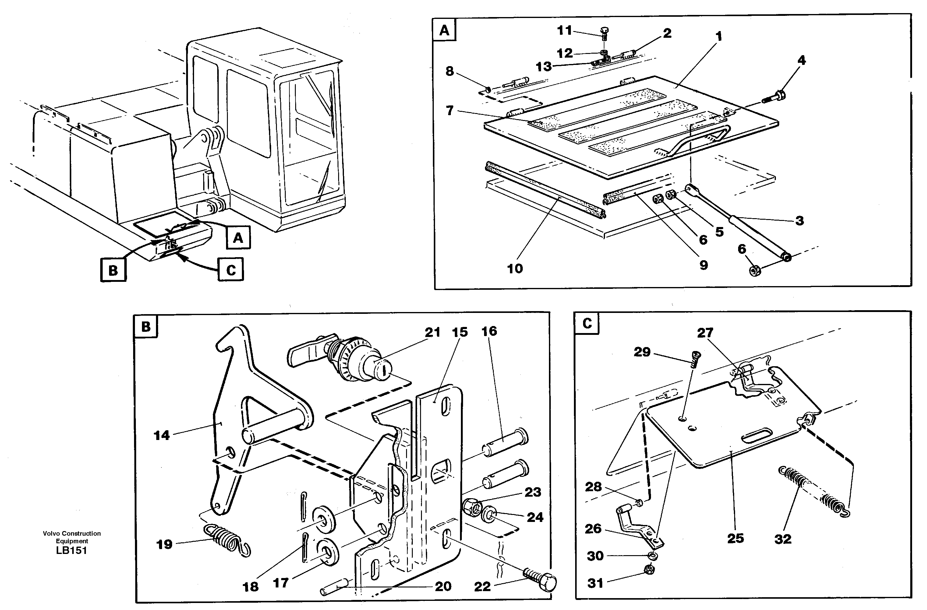 Схема запчастей Volvo EC450 - 43545 Battery disconnector EC450 SER NO 1782-1909
