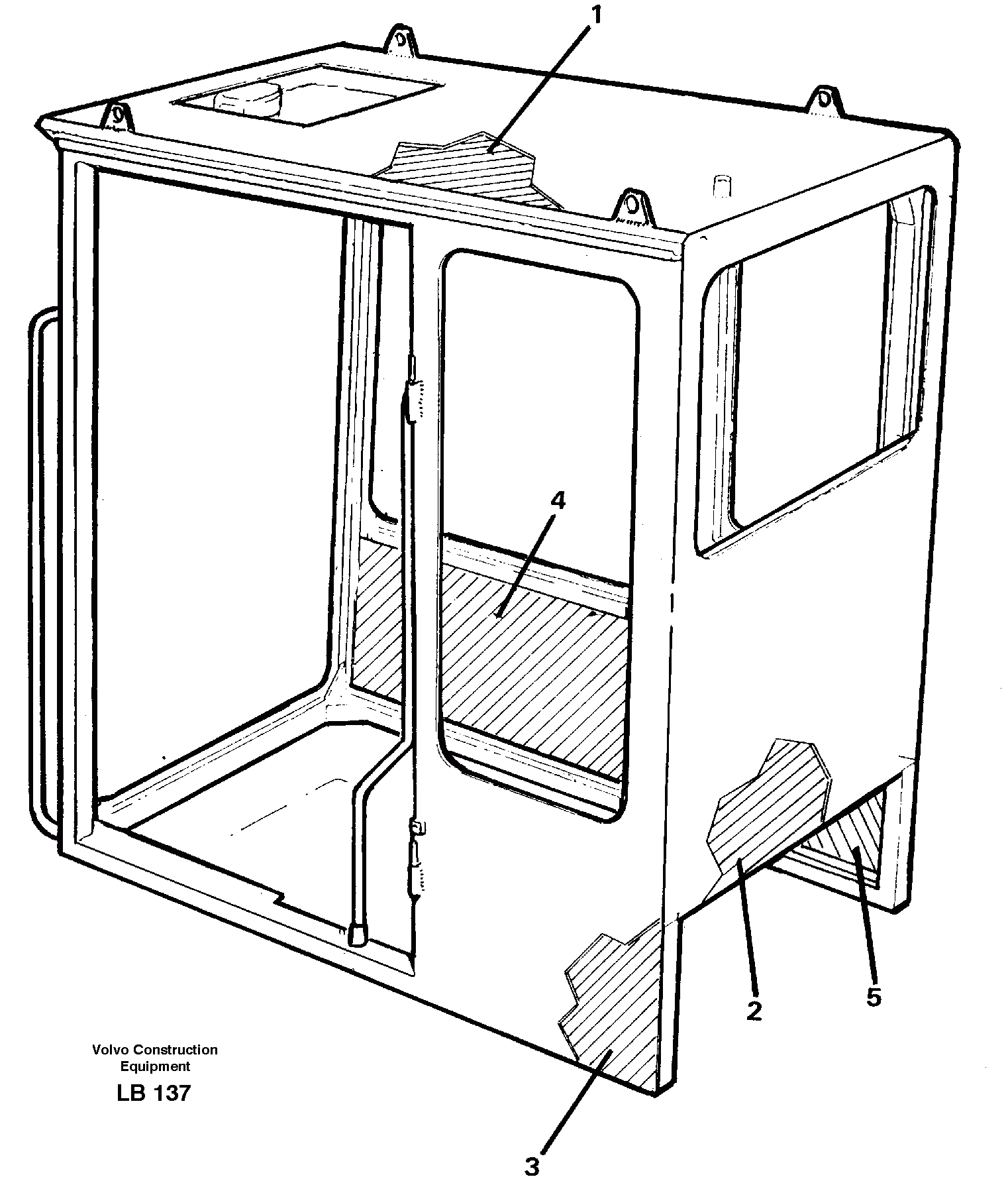 Схема запчастей Volvo EC450 - 61796 Cabin coating EC450 SER NO 1782-1909