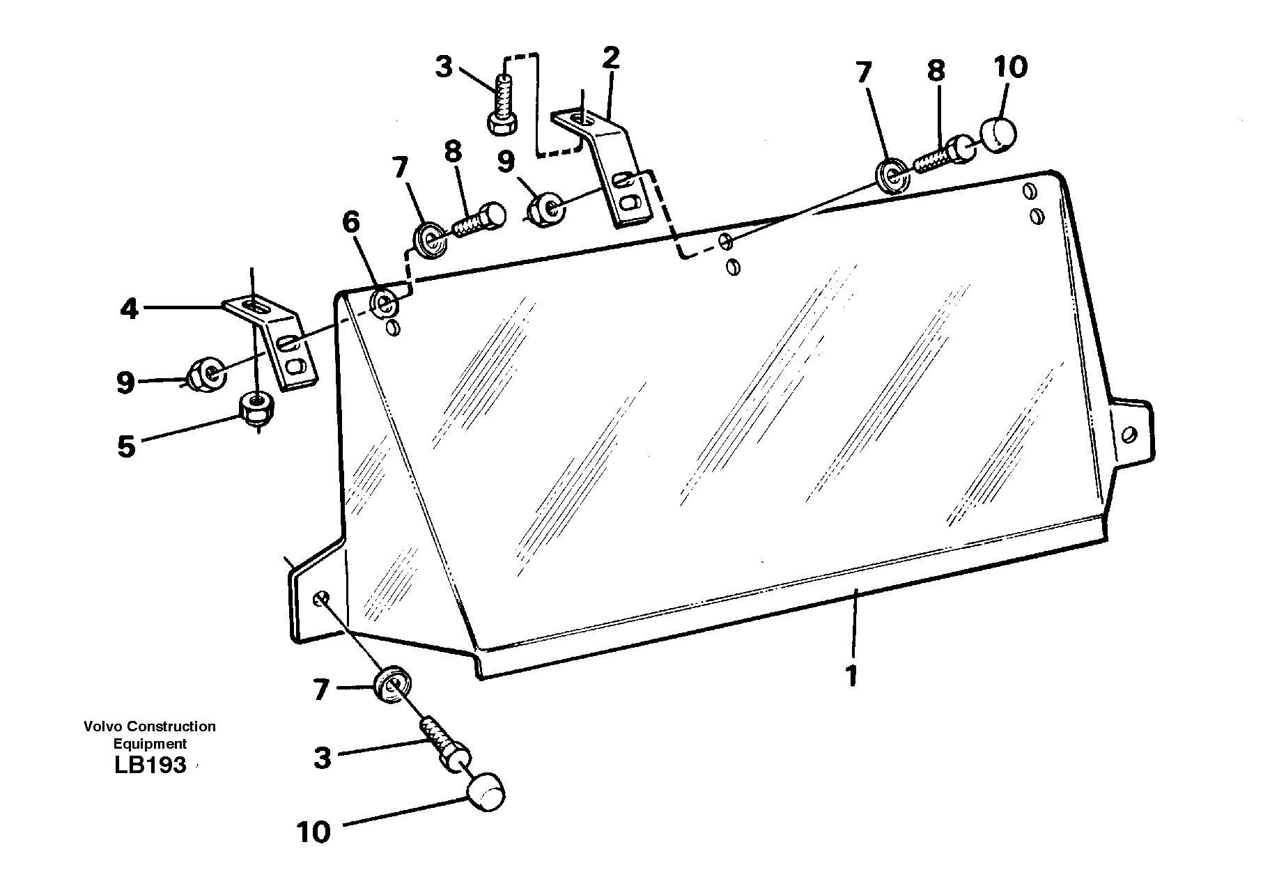 Схема запчастей Volvo EC450 - 43574 Sun visor, outer EC450 SER NO 1782-1909