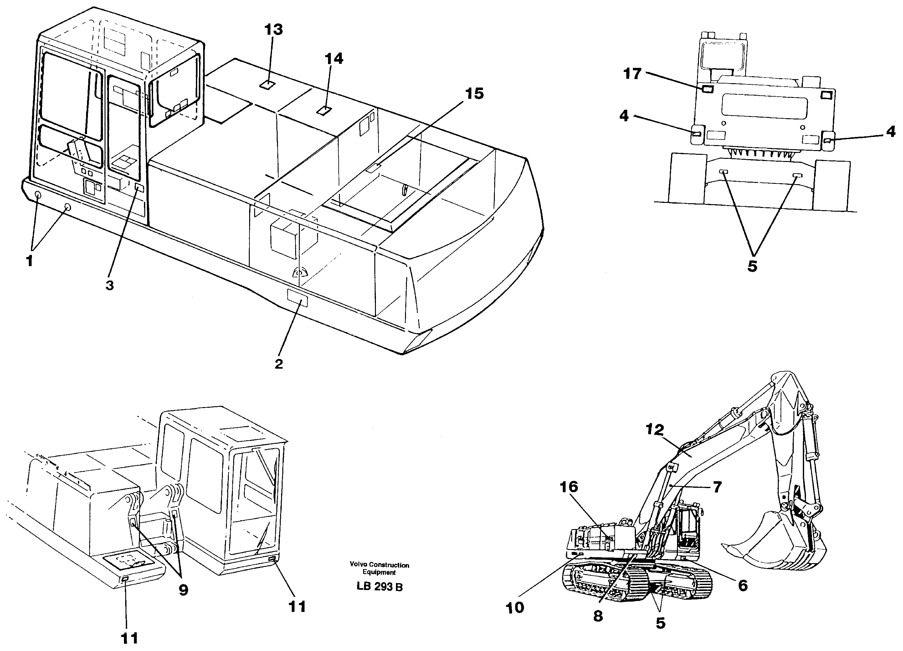 Схема запчастей Volvo EC450 - 28375 Sign plates and transfer,outer location EC450 SER NO 1782-1909