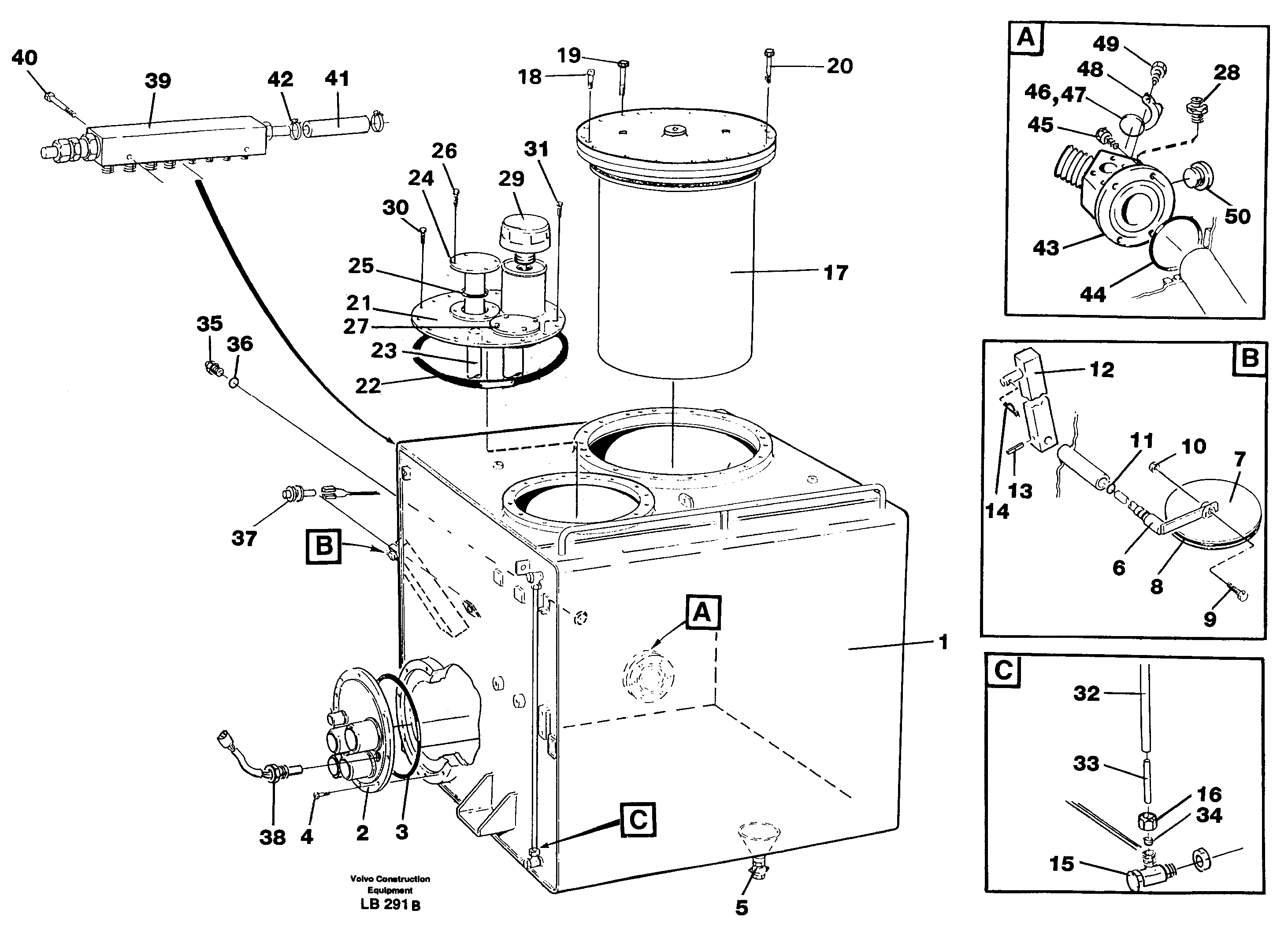 Схема запчастей Volvo EC450 - 106267 Гидробак EC450 SER NO 1782-1909