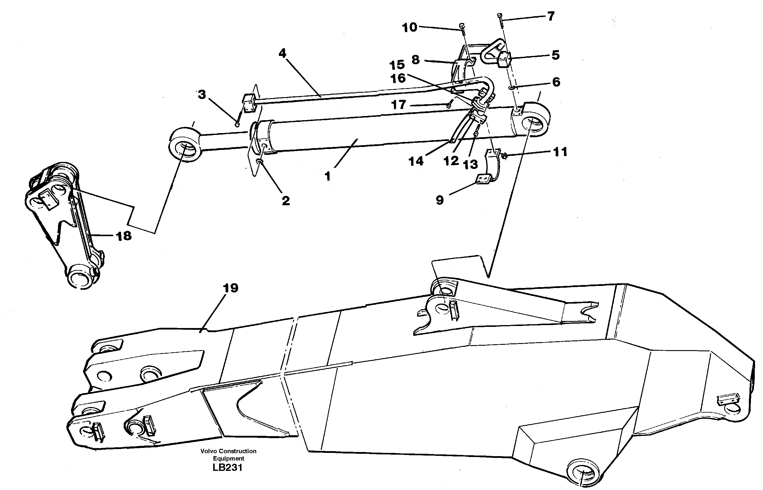 Схема запчастей Volvo EC450 - 17857 Cylinder hydraulics, dipper arm EC450 SER NO 1782-1909