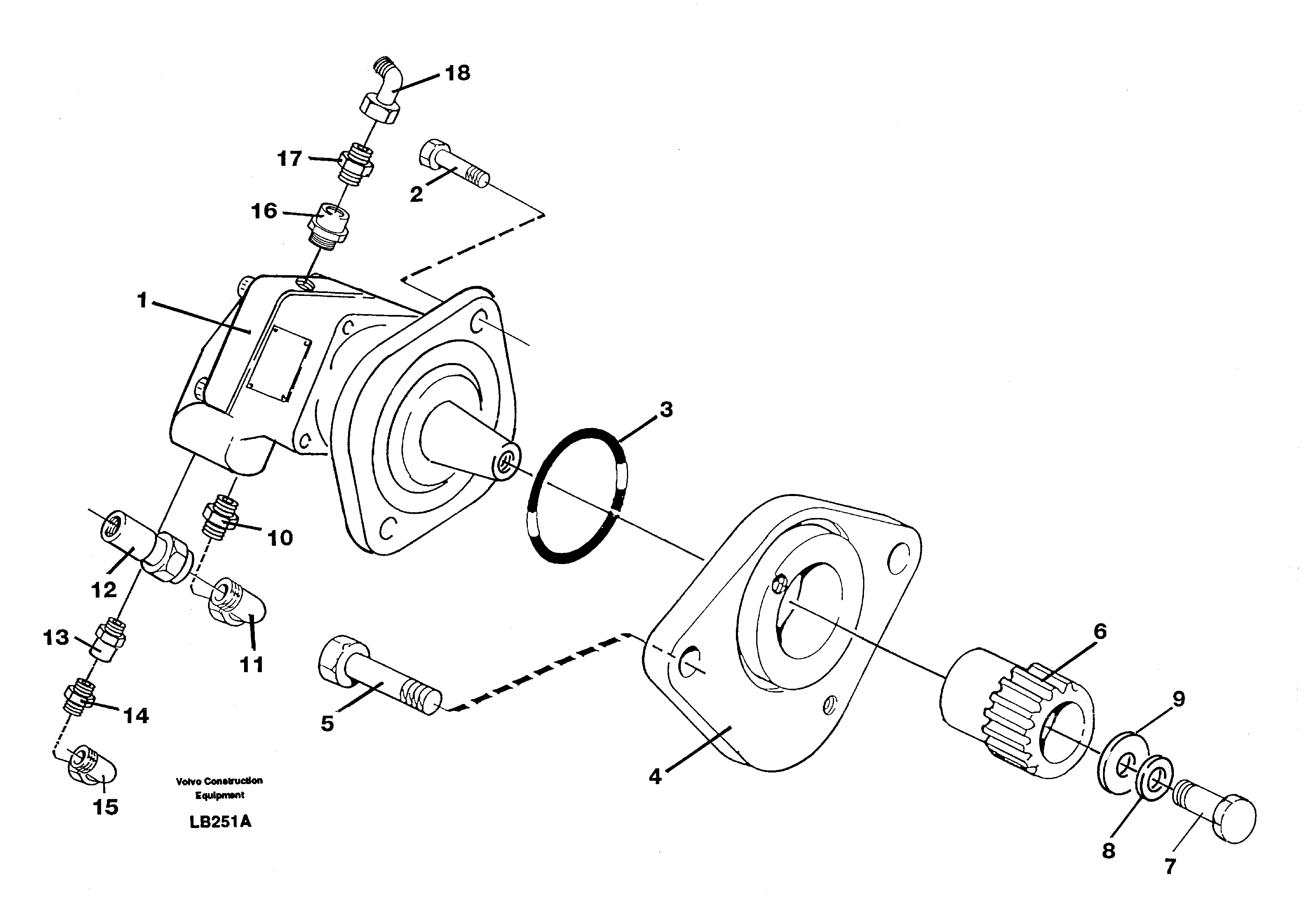 Схема запчастей Volvo EC450 - 98547 Fan pump, Oil cooler EC450 SER NO 1782-1909