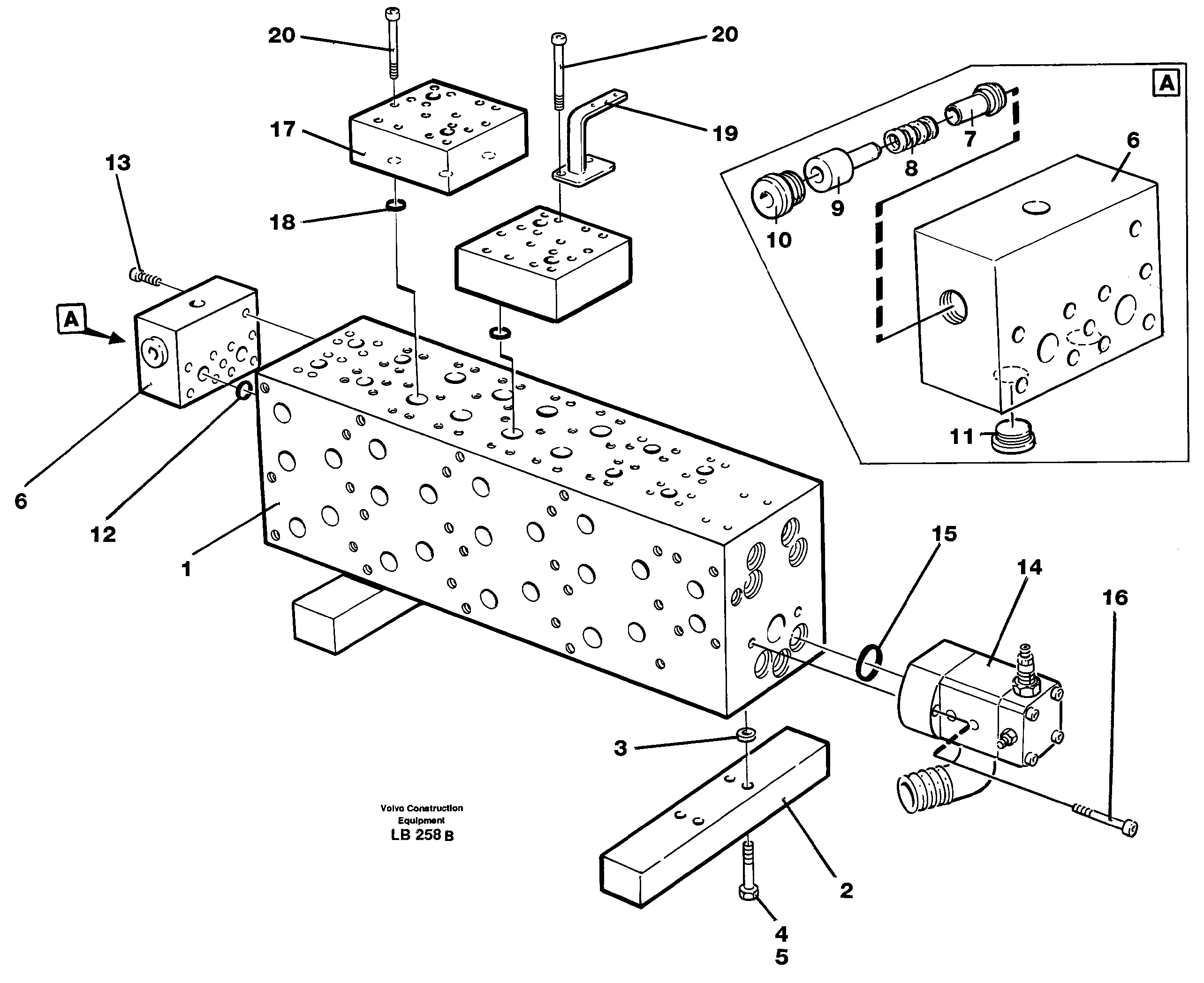 Схема запчастей Volvo EC450 - 37365 Main valve assembly, assembly block EC450 SER NO 1782-1909