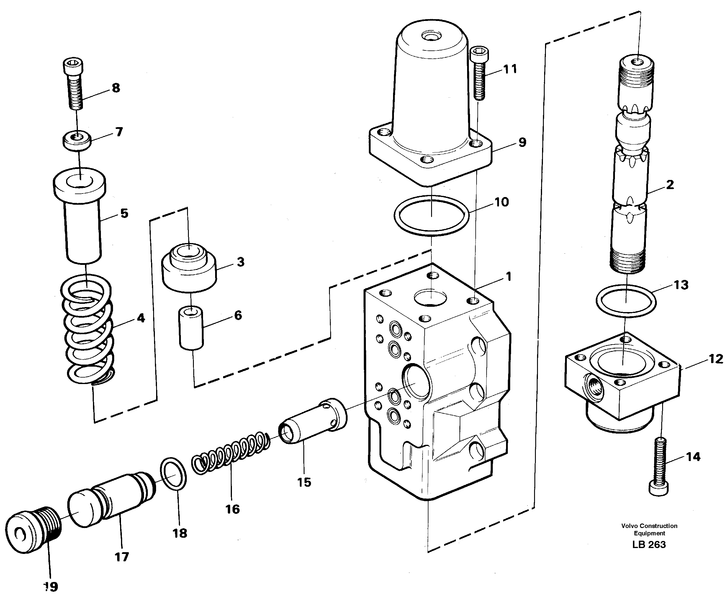 Схема запчастей Volvo EC450 - 58677 Four-way valve, bucket primary EC450 SER NO 1782-1909