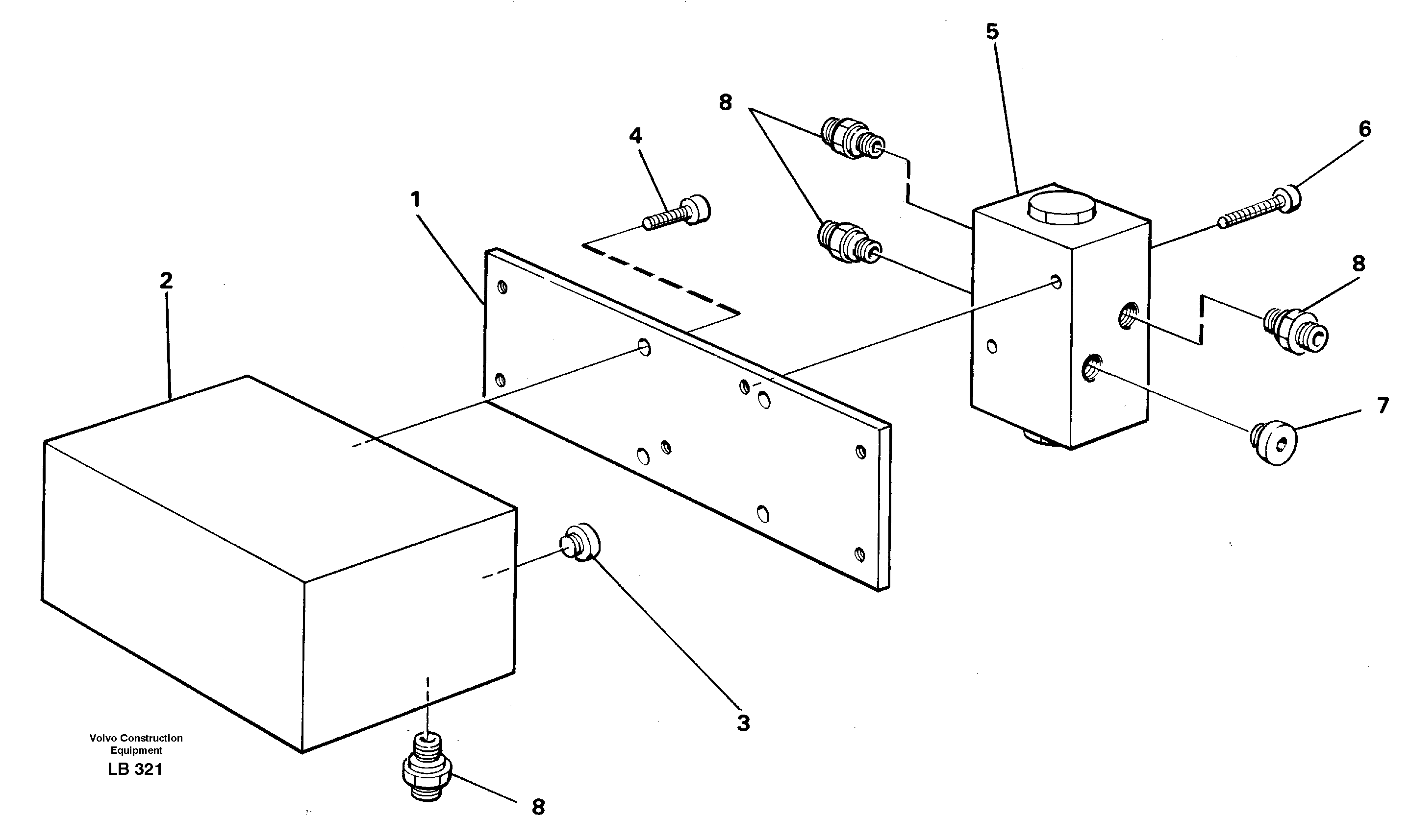Схема запчастей Volvo EC450 - 36859 Control block, travel/servo EC450 SER NO 1782-1909