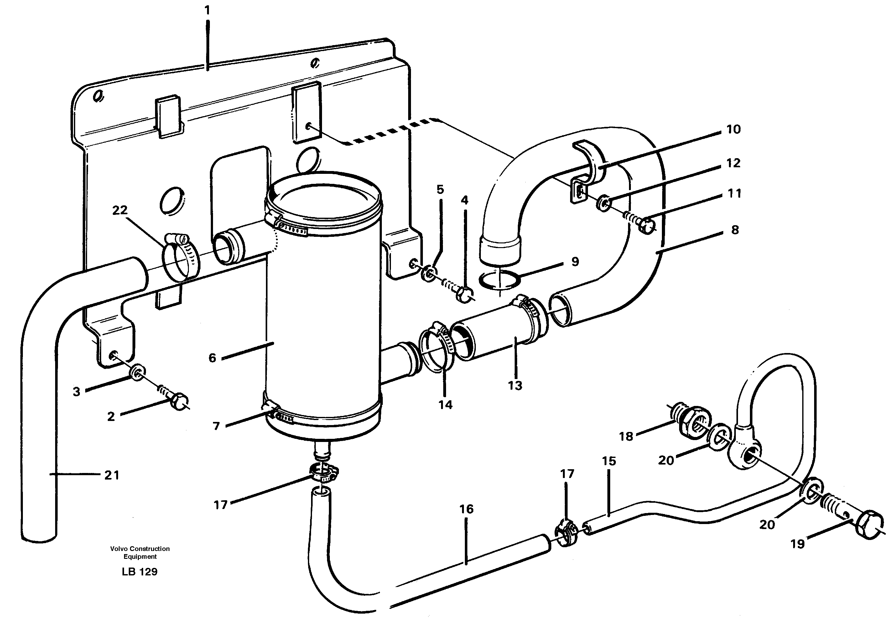 Схема запчастей Volvo EC450 - 84244 Crankcase ventilation EC450 SER NO 1782-1909