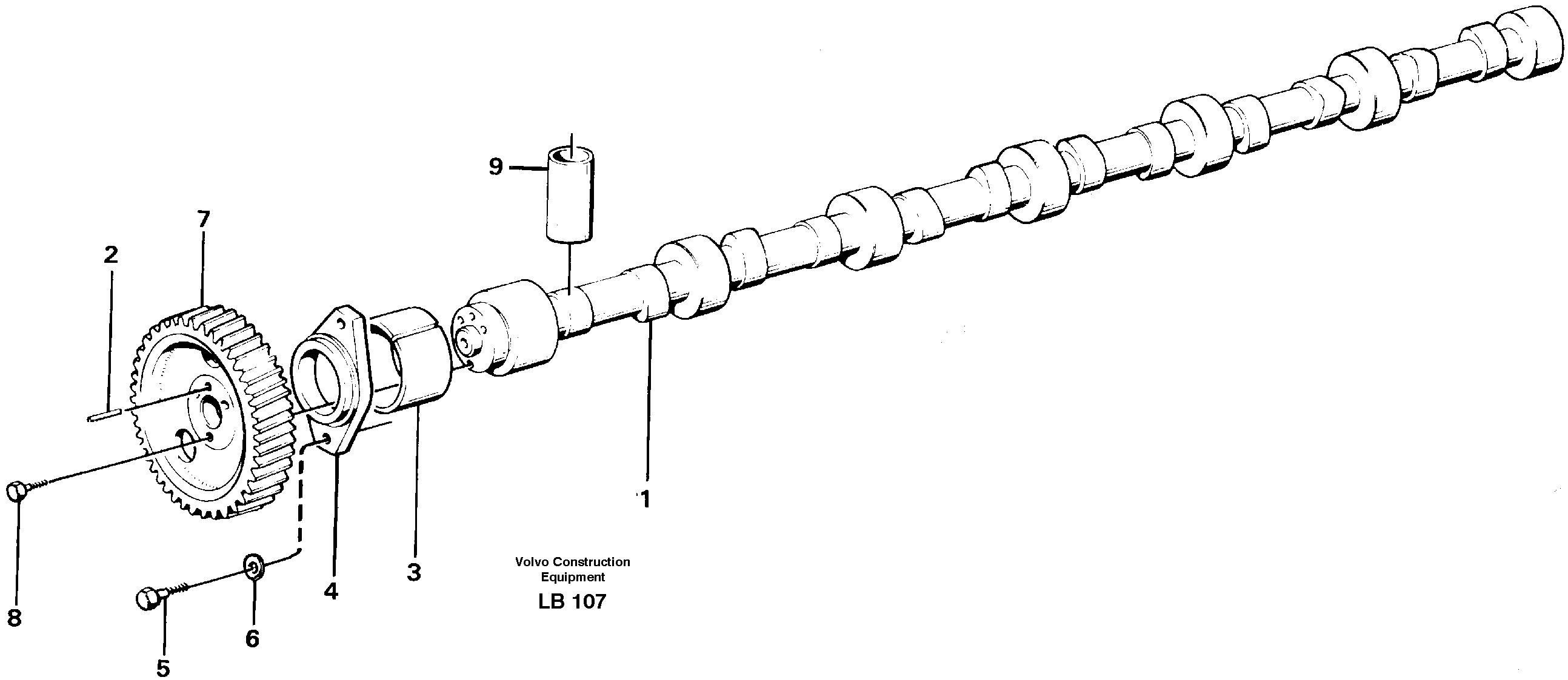 Схема запчастей Volvo EC450 - 53535 Распредвал EC450 SER NO 1782-1909