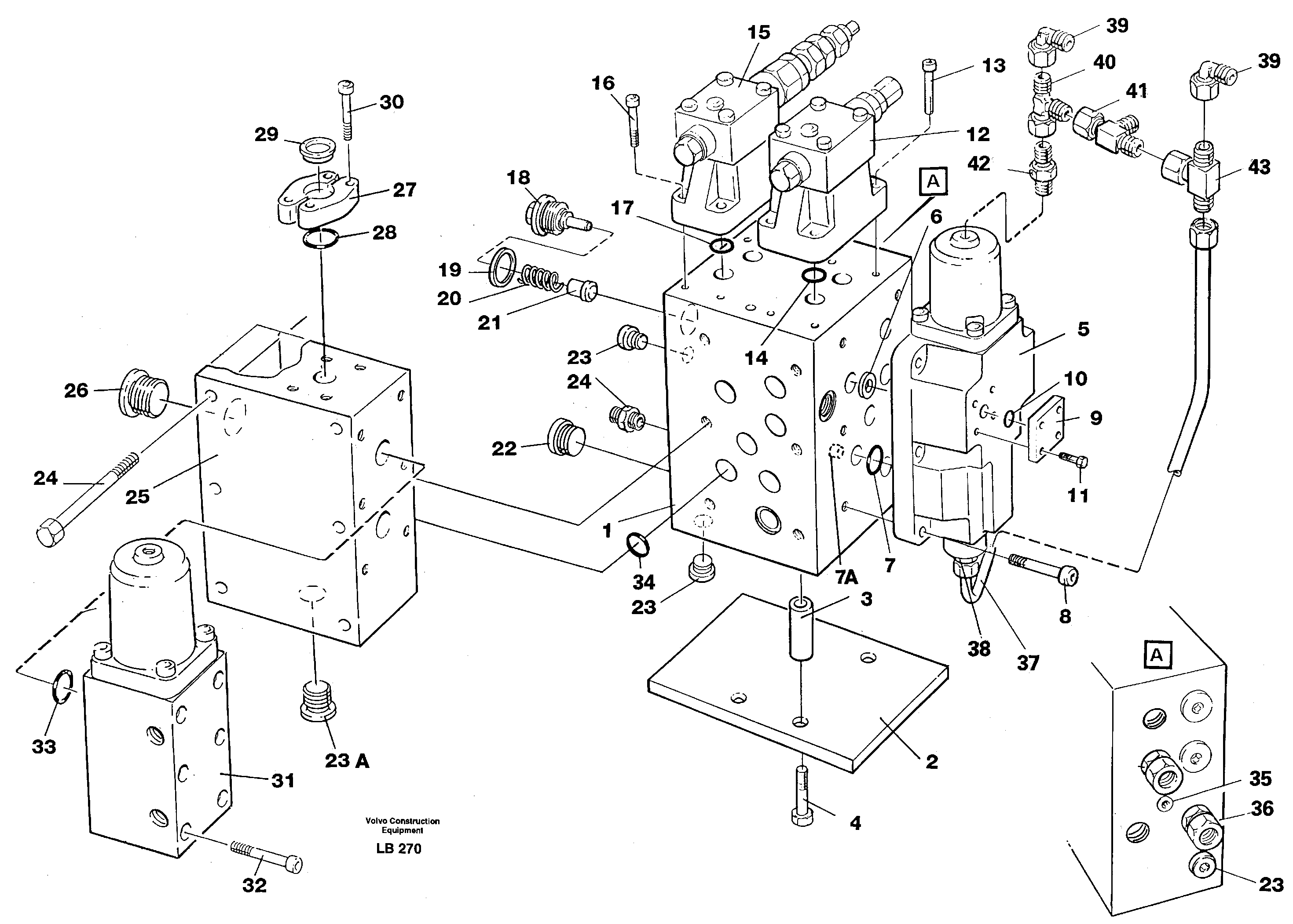Схема запчастей Volvo EC450 - 37831 Slew valve assembly EC450 SER NO 1782-1909