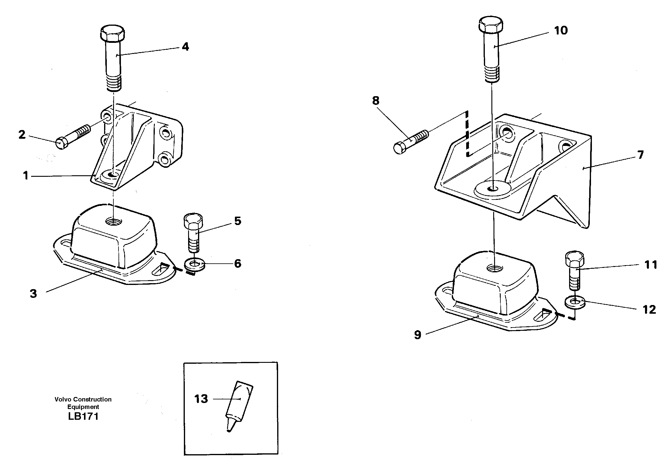 Схема запчастей Volvo EC450 - 14017 Установка двигателя EC450 SER NO 1782-1909