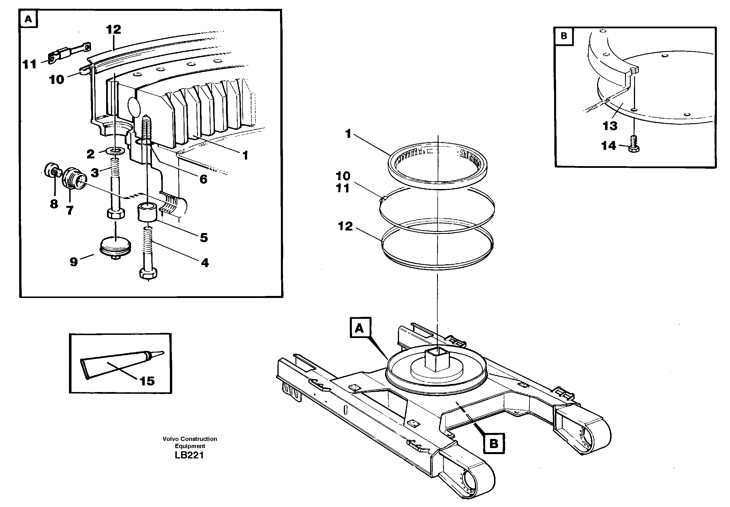 Схема запчастей Volvo EC450 - 68725 Slewing ring attachment EC450 SER NO 1782-1909