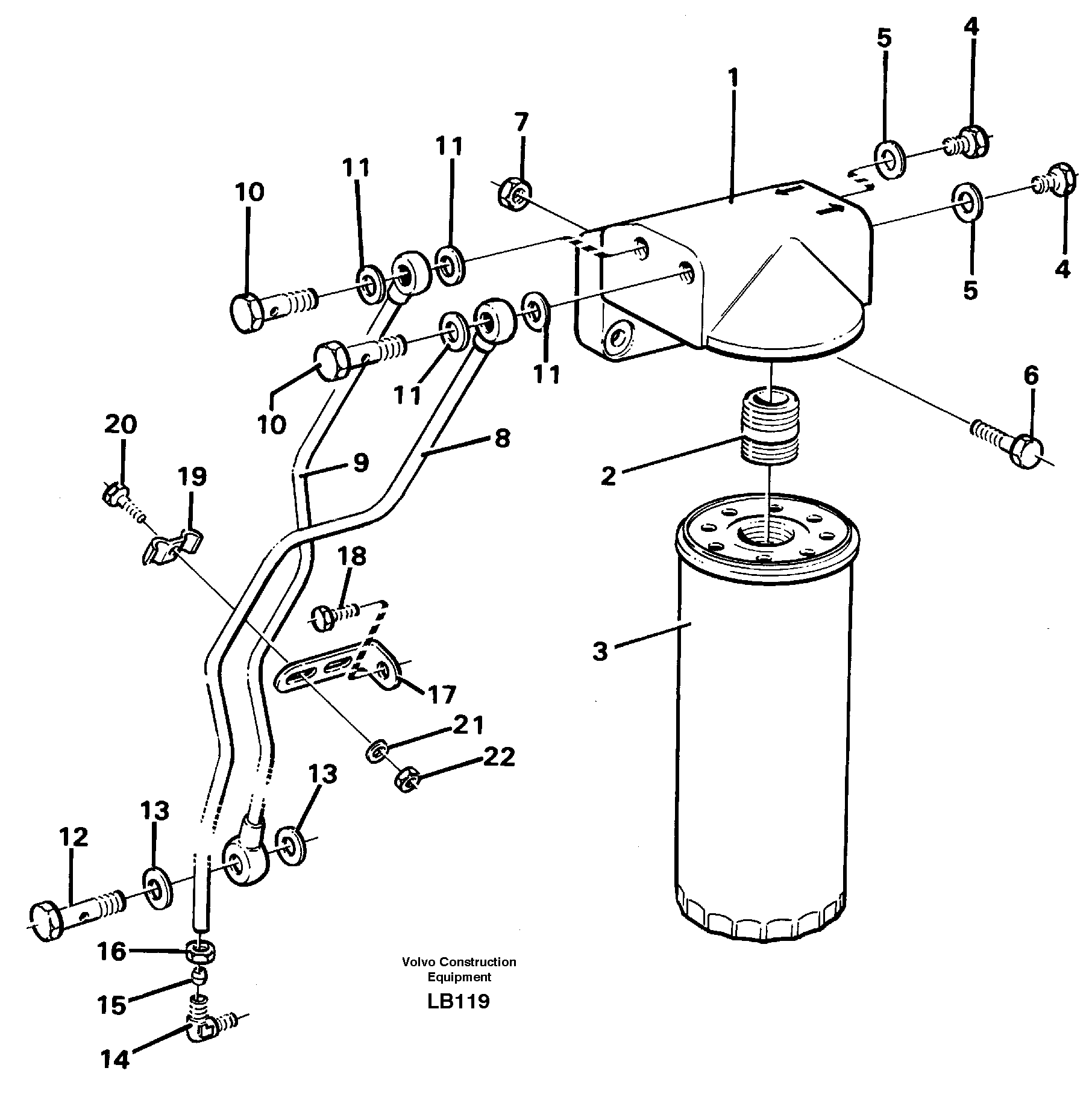 Схема запчастей Volvo EC450 - 5508 Oil filter, by pass EC450 SER NO 1782-1909
