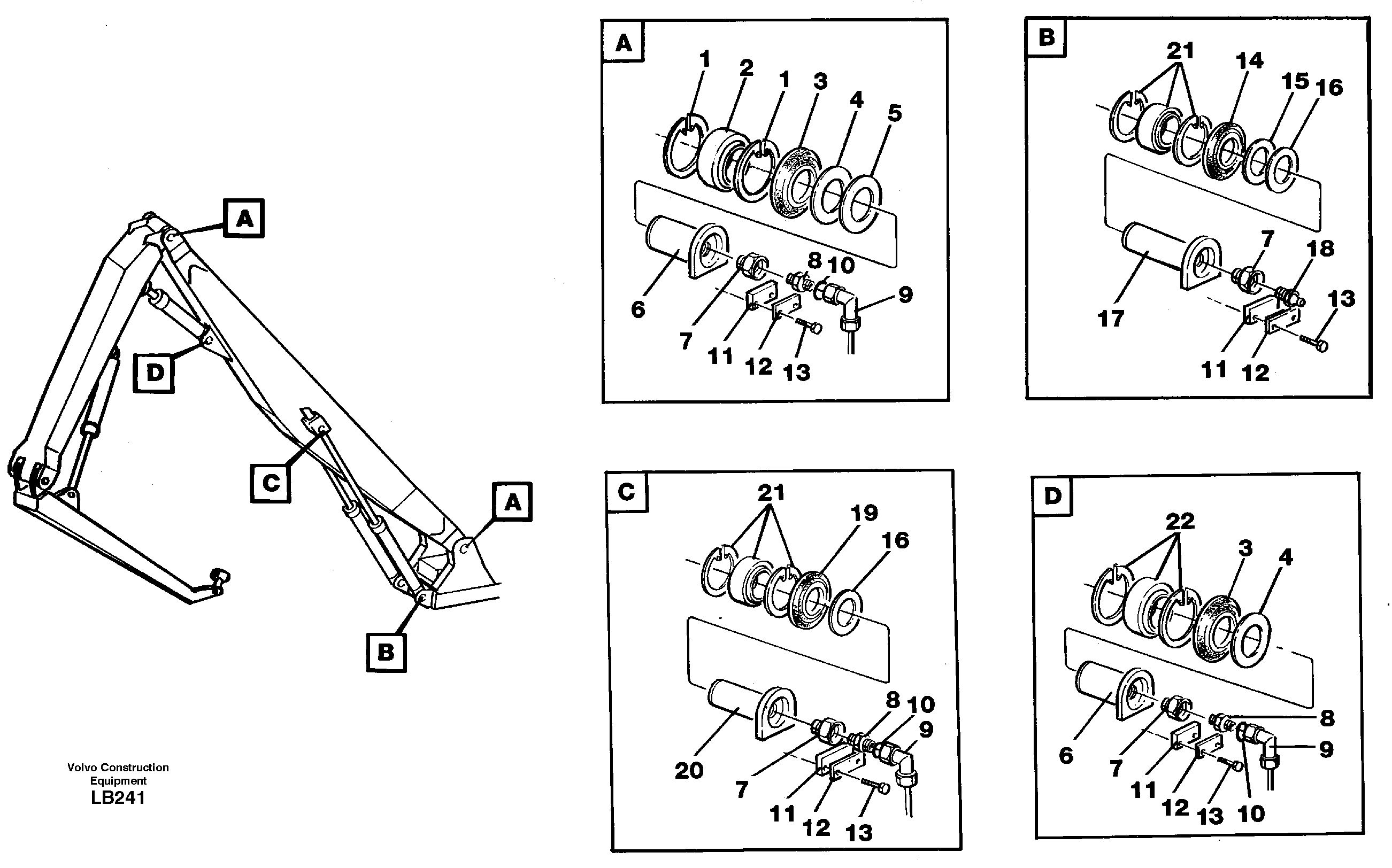 Схема запчастей Volvo EC450 - 37835 Attachements, boom, handling equipment, 3 pcs EC450 SER NO 1782-1909