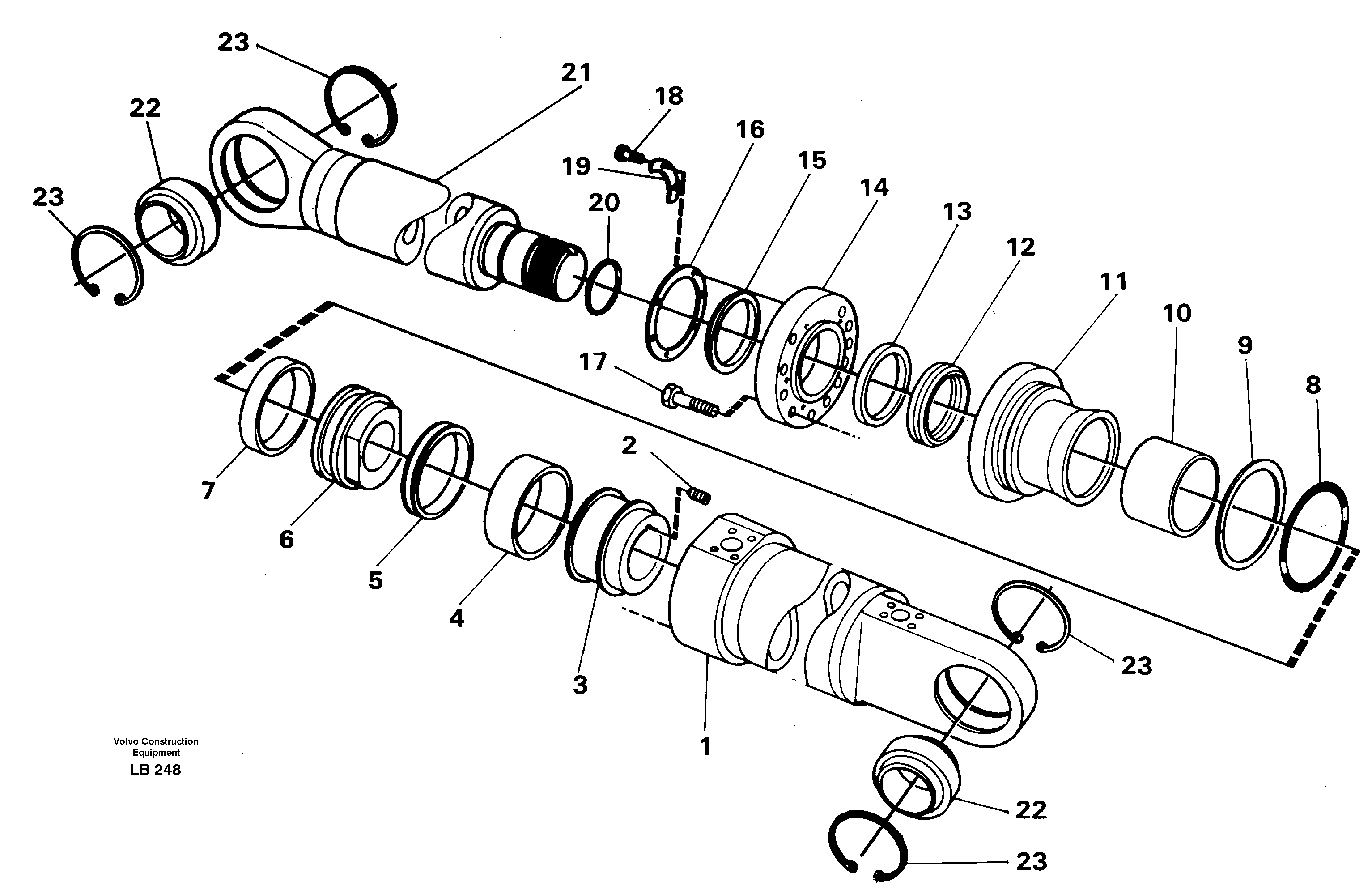 Схема запчастей Volvo EC450 - 38198 Crane beam cylinder, material handle equipment EC450 SER NO 1782-1909