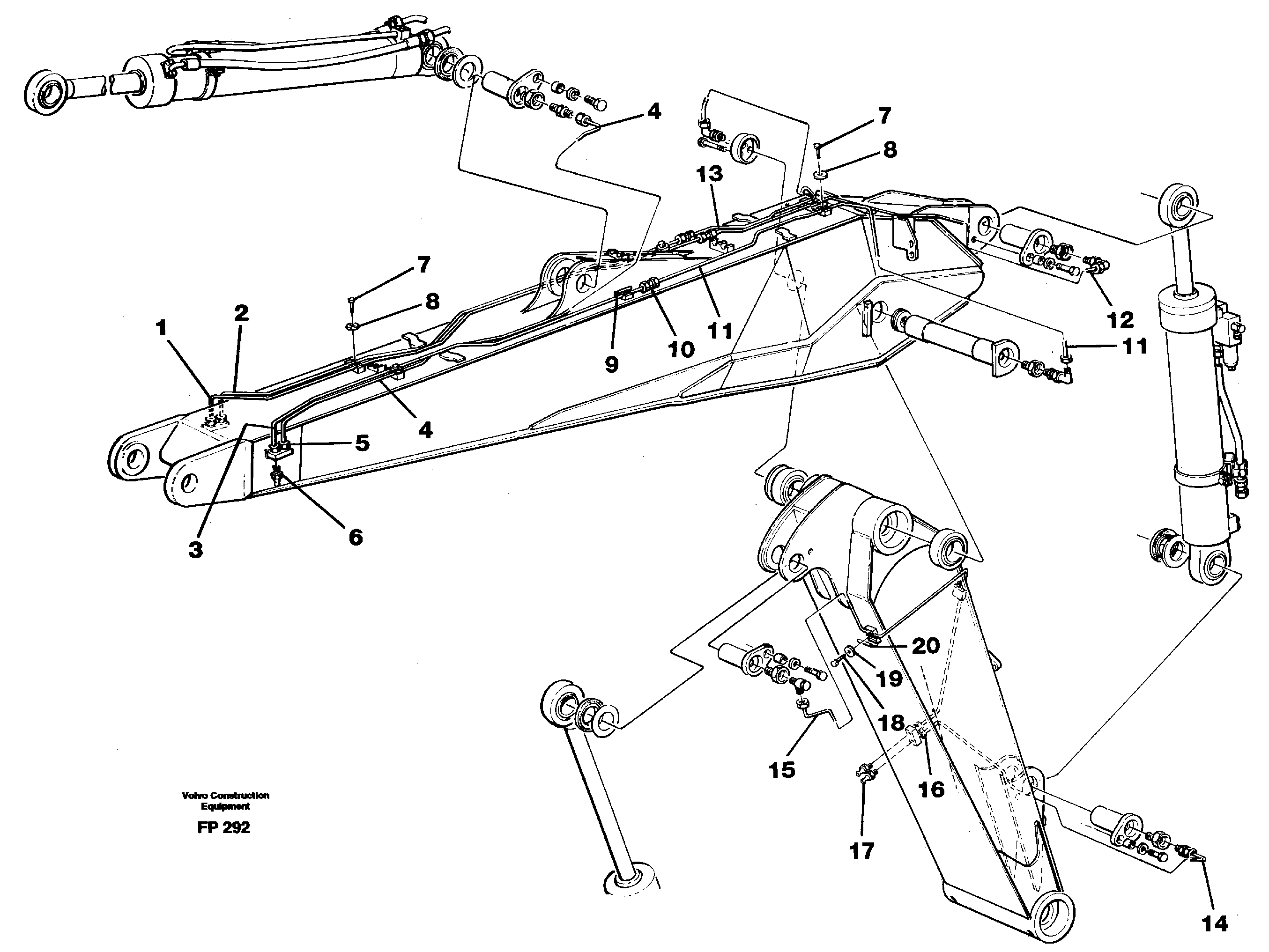 Схема запчастей Volvo EW150C - 10548 Adjustable boom incl. lubricant pipes EW150C ?KERMAN ?KERMAN EW150C SER NO - 688