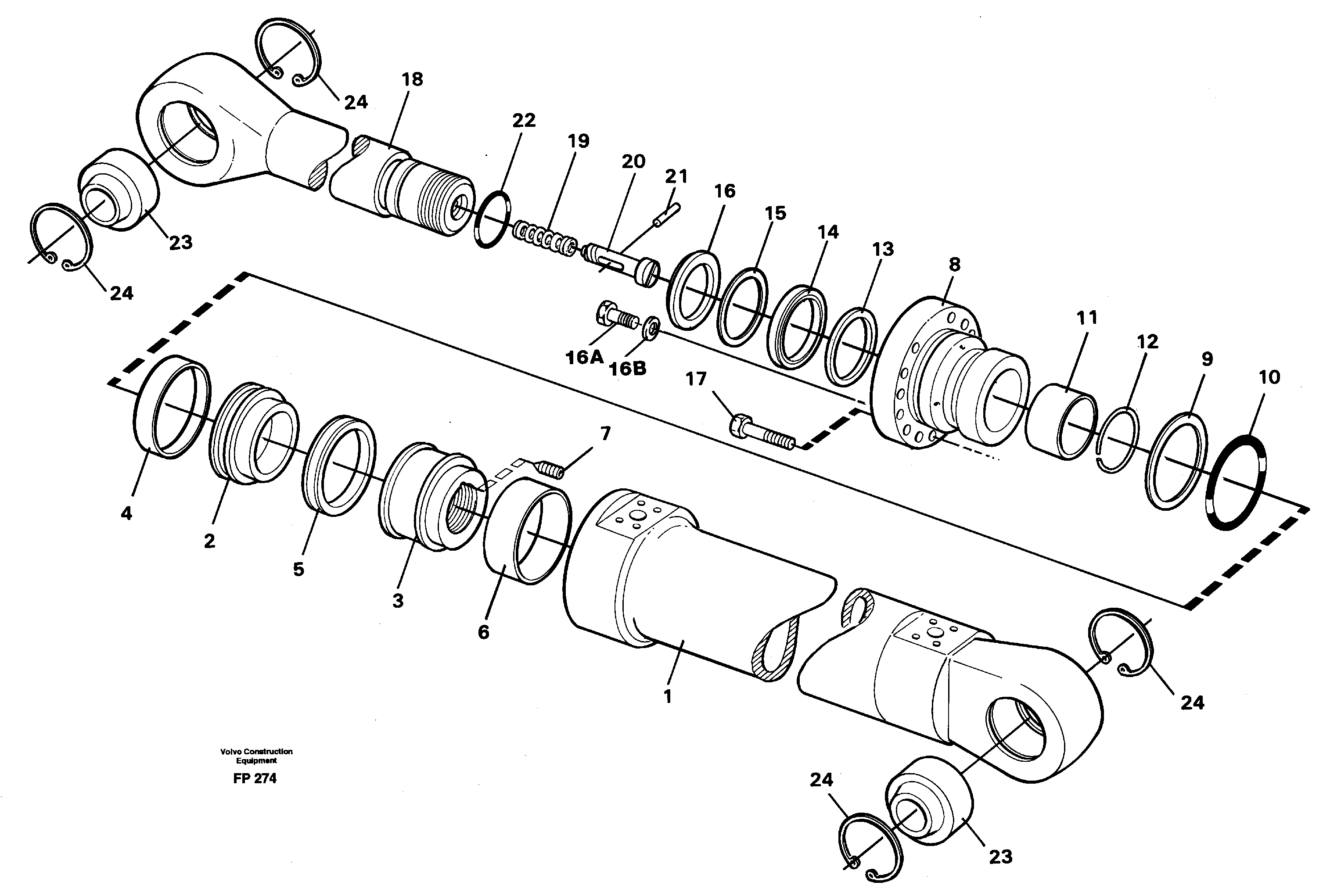 Схема запчастей Volvo EW150C - 10551 Dipper cylinder, backhoe equipment EW150C ?KERMAN ?KERMAN EW150C SER NO - 688
