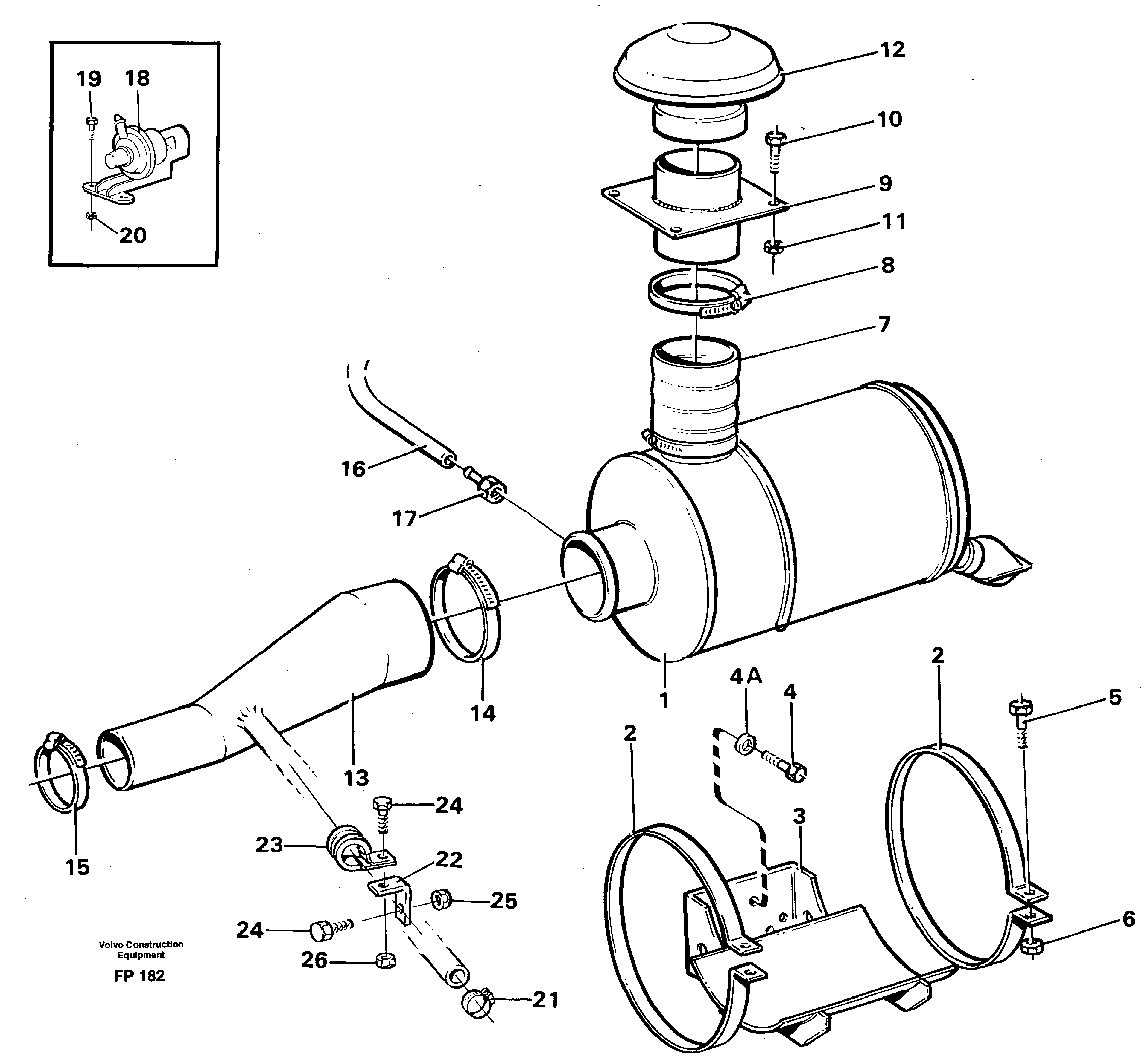 Схема запчастей Volvo EW150C - 6770 Air filter, mounting EW150C ?KERMAN ?KERMAN EW150C SER NO - 688