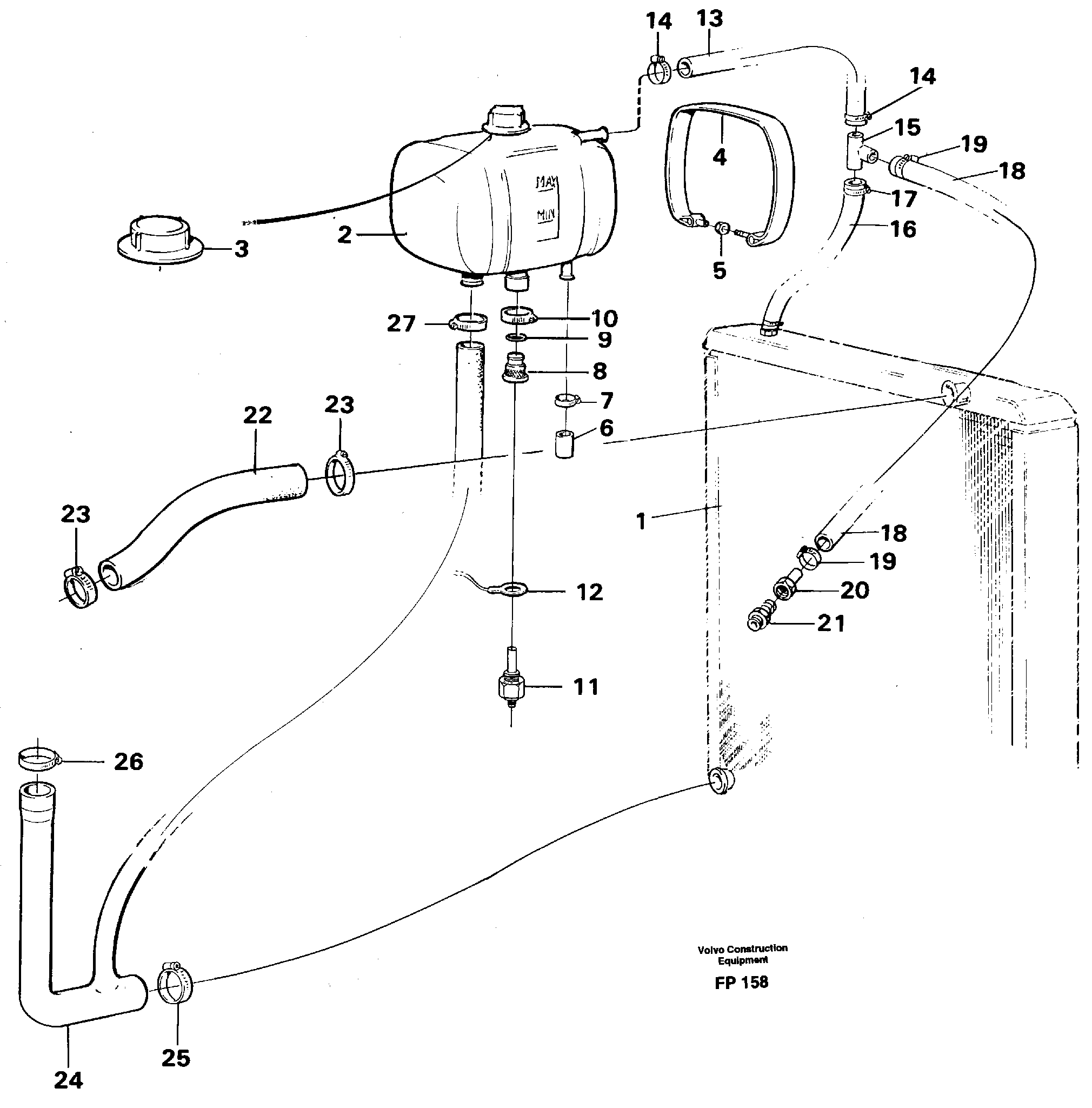Схема запчастей Volvo EW150C - 83316 Система охлаждения EW150C ?KERMAN ?KERMAN EW150C SER NO - 688