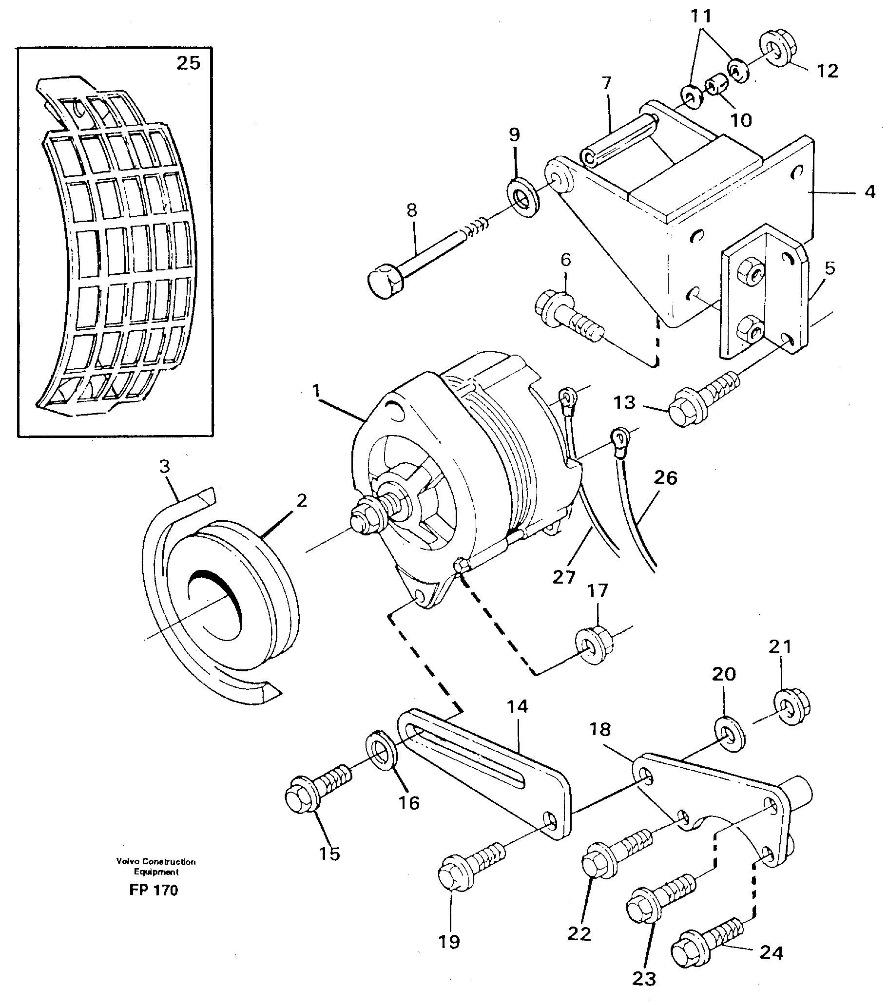 Схема запчастей Volvo EW150C - 92248 Alternator, assembly EW150C ?KERMAN ?KERMAN EW150C SER NO - 688