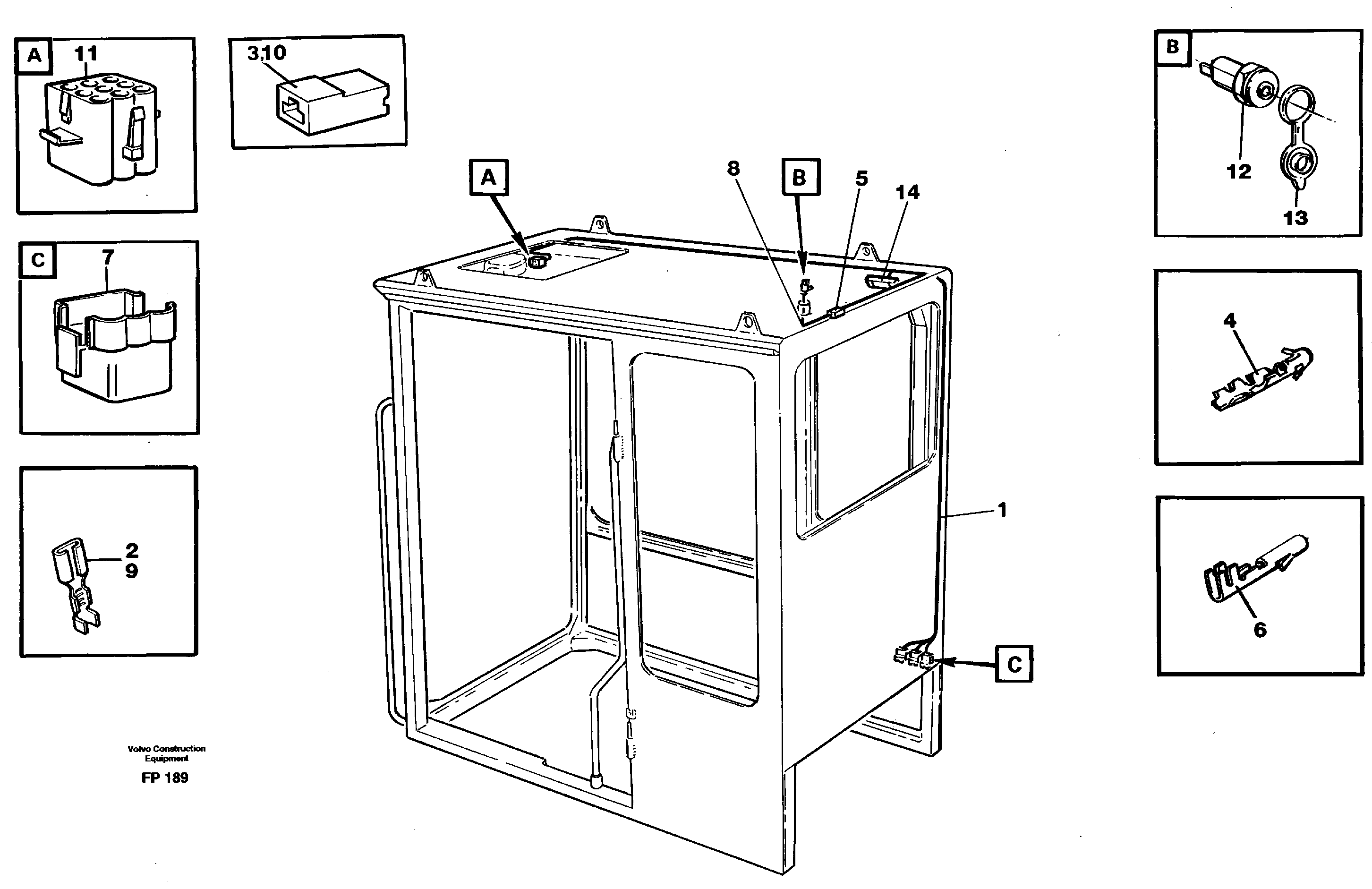 Схема запчастей Volvo EW150C - 14755 Cable harnesses, cab EW150C ?KERMAN ?KERMAN EW150C SER NO - 688