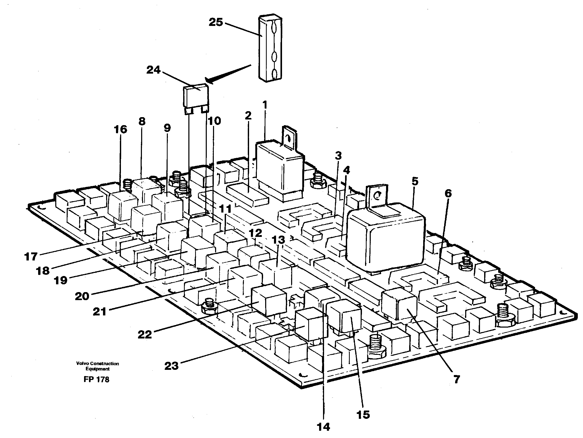 Схема запчастей Volvo EW150C - 105371 Electrical distribution unit, relay EW150C ?KERMAN ?KERMAN EW150C SER NO - 688