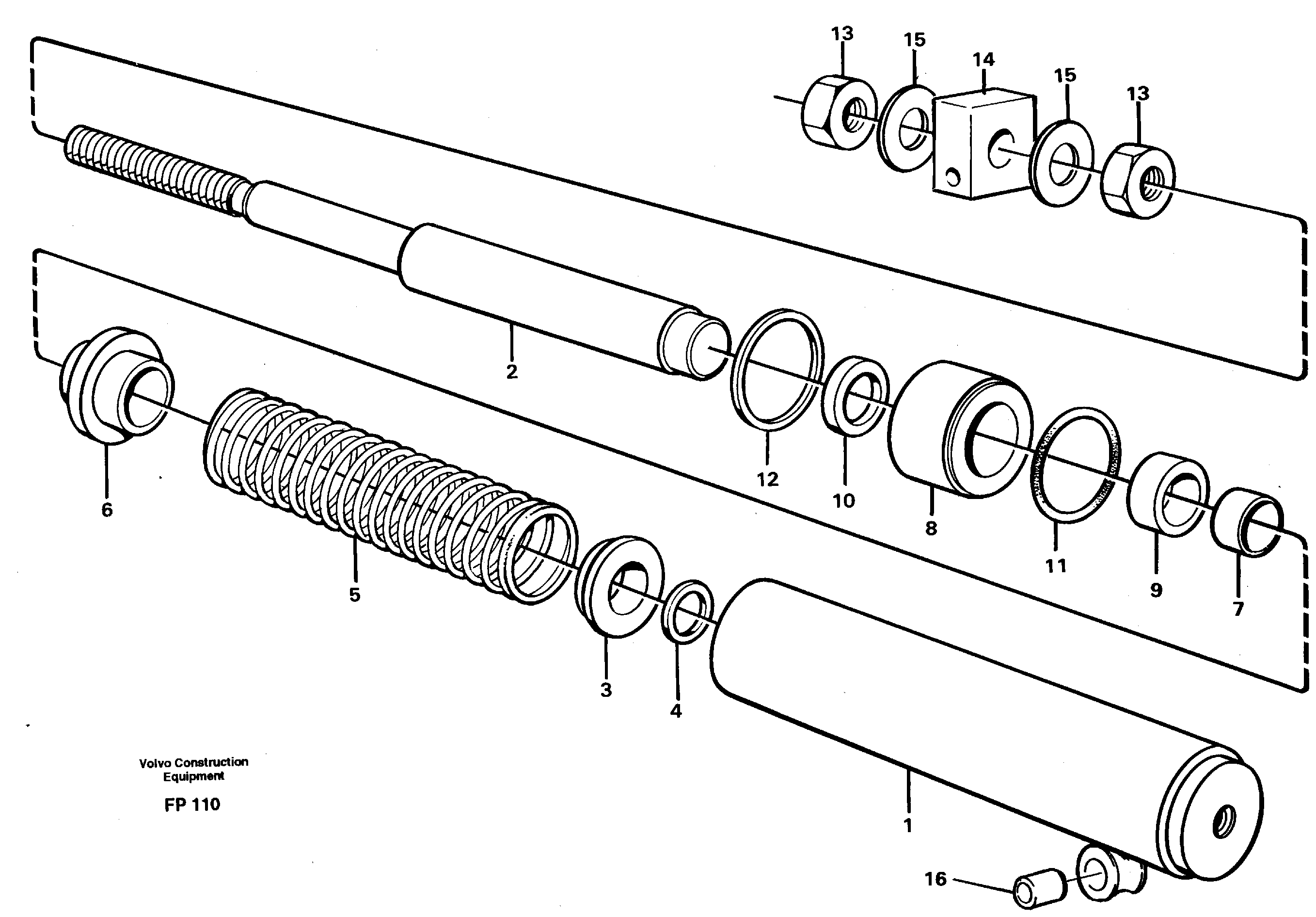 Схема запчастей Volvo EW150C - 11051 Spring cylinder EW150C ?KERMAN ?KERMAN EW150C SER NO - 688