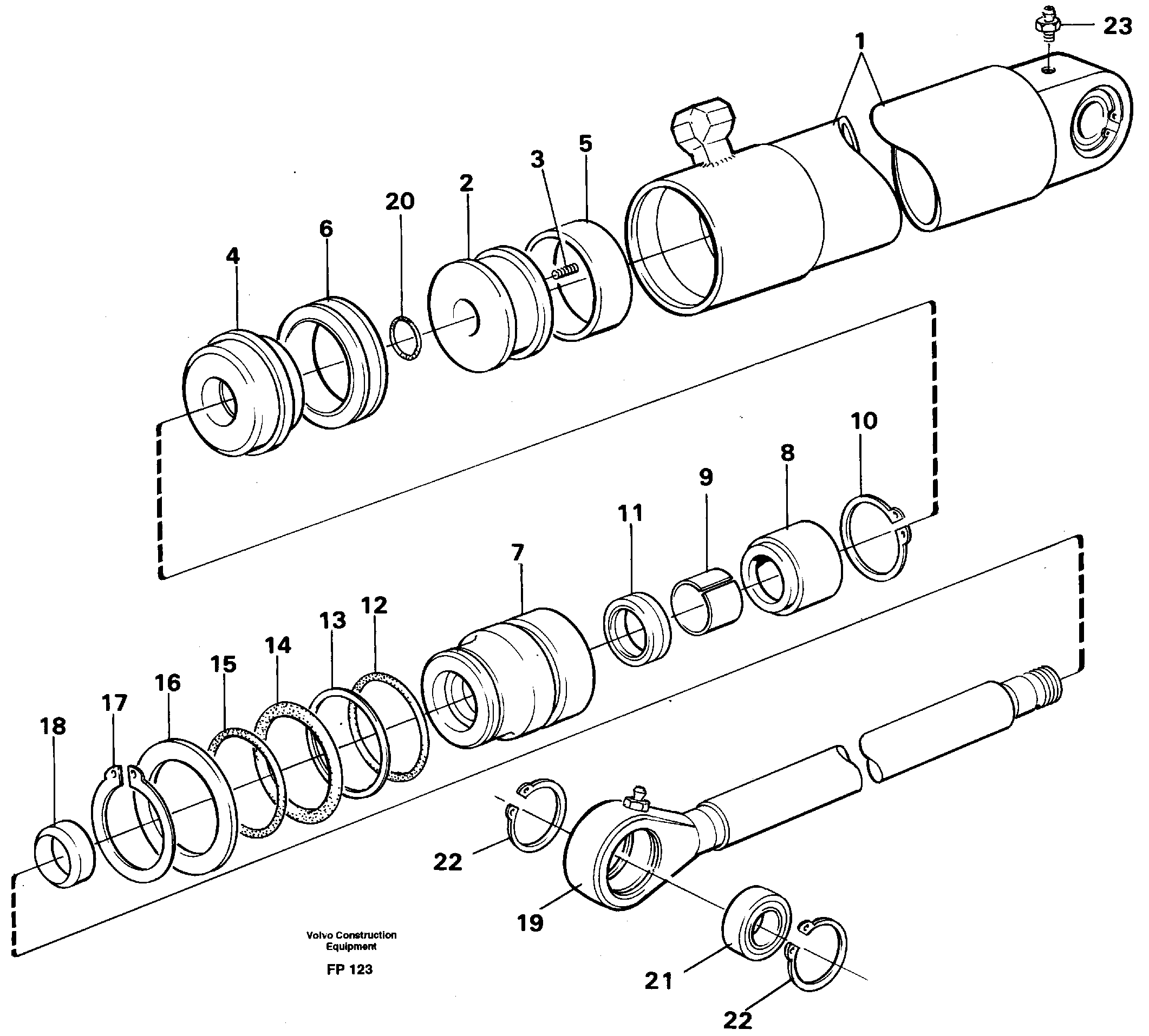 Схема запчастей Volvo EW150C - 11056 Hydraulic cylinder, steering EW150C ?KERMAN ?KERMAN EW150C SER NO - 688
