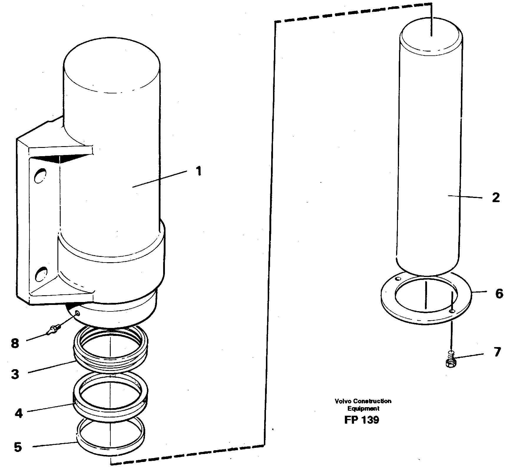 Схема запчастей Volvo EW150C - 11064 Axle locking cylinder EW150C ?KERMAN ?KERMAN EW150C SER NO - 688