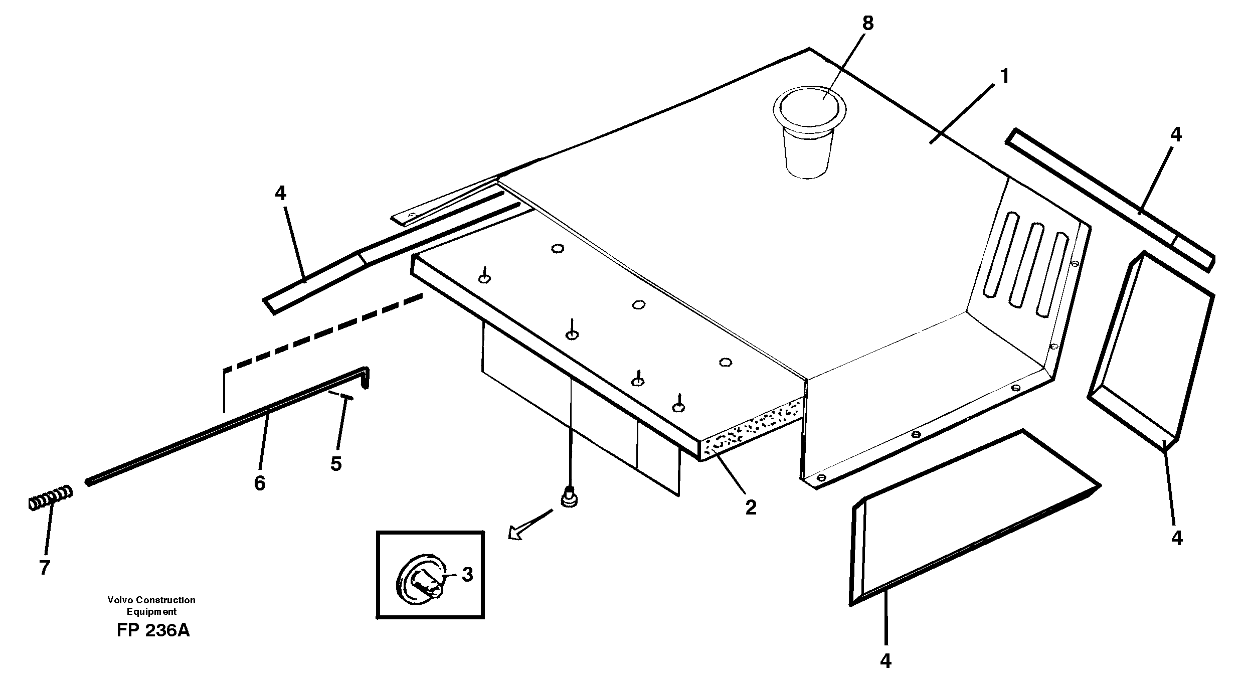 Схема запчастей Volvo EW150C - 28631 Hatch, engine EW150C ?KERMAN ?KERMAN EW150C SER NO - 688